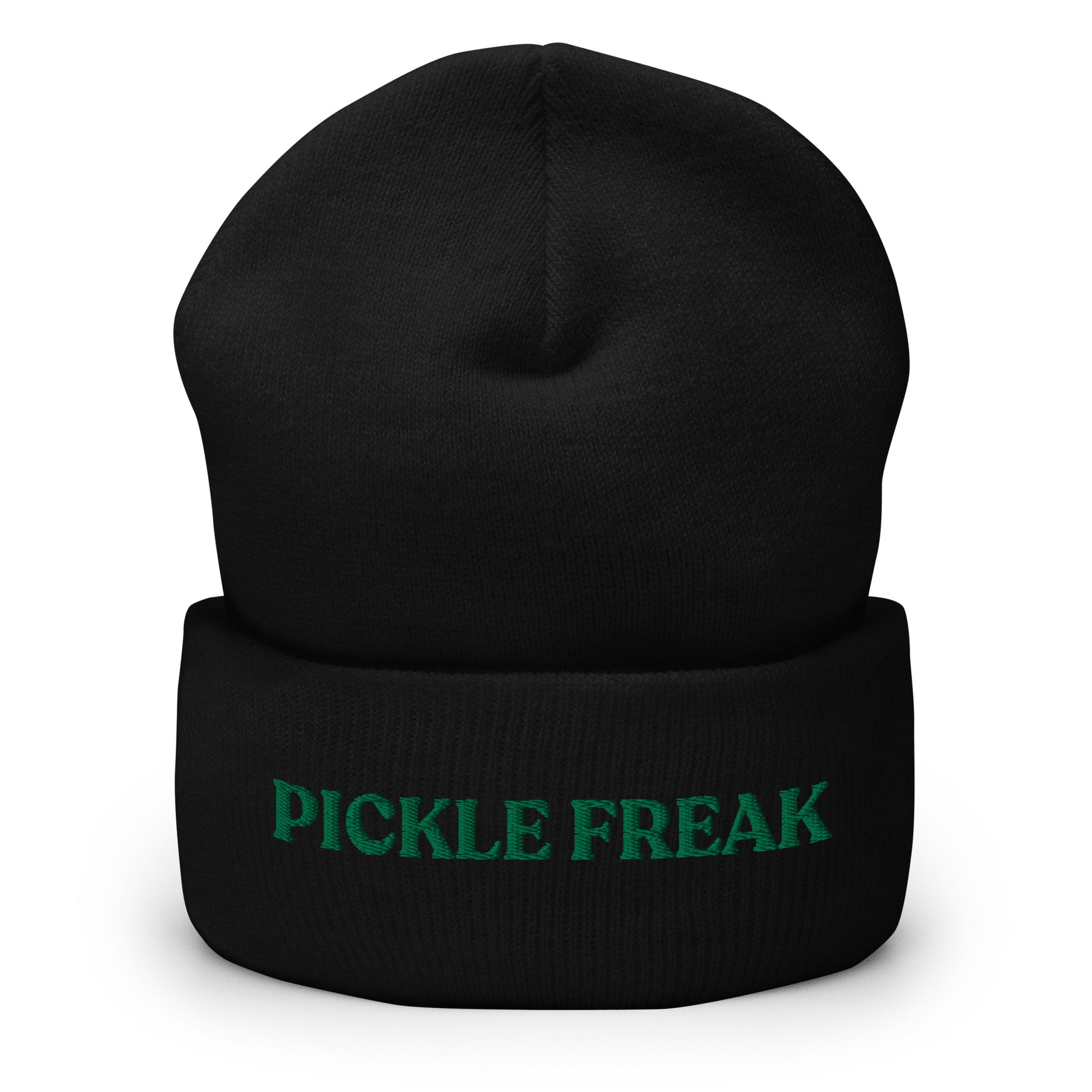 Black Our Pickle Freak Beanie is warm, cozy and embroidered just for you! It's a funny beanie for pickle enthusiasts that comes in a variety of colors. A perfect warm hat for pickle lovers or a funny gift for a foodie.