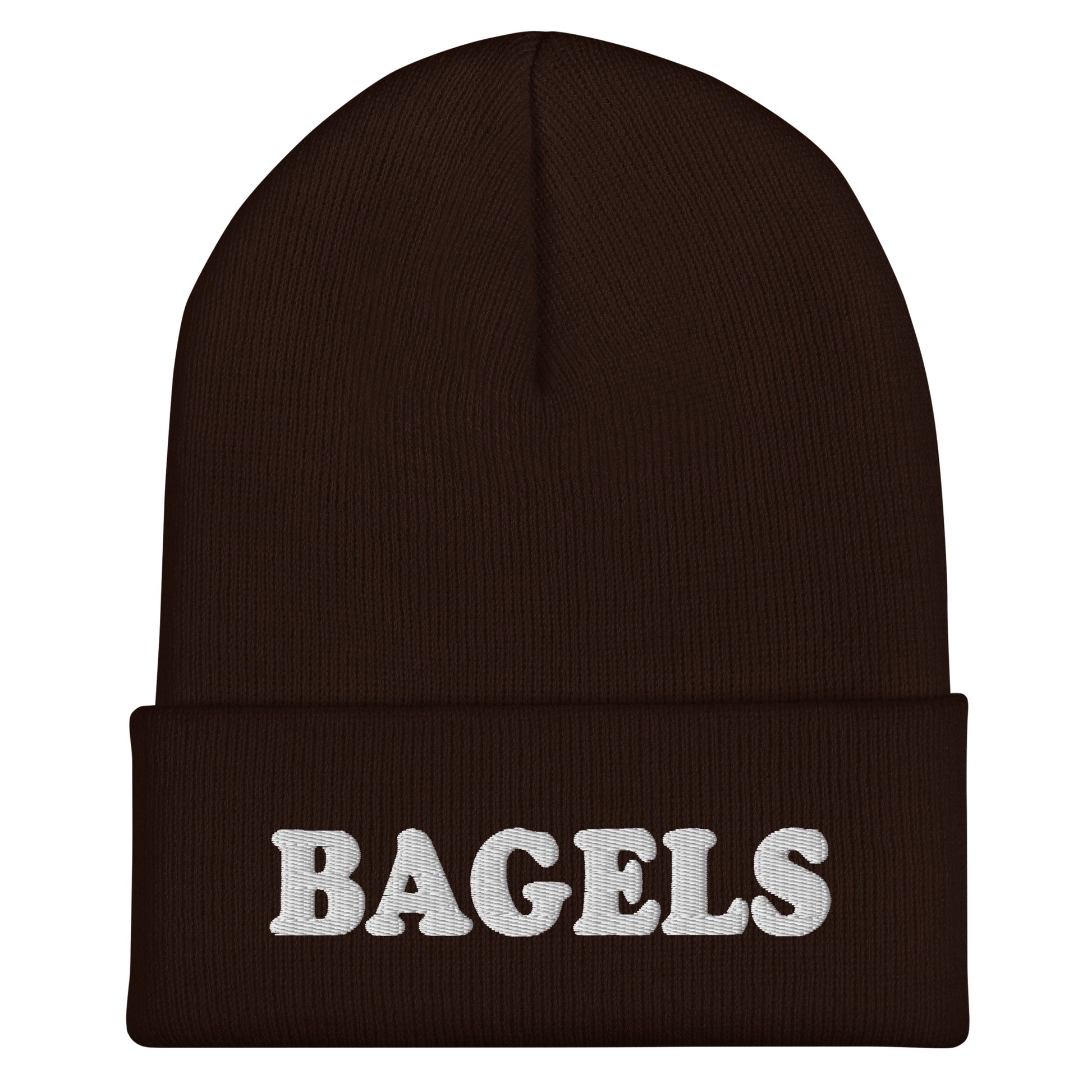 Brown Love bagels? Looking for a gift for a bagel enthusiast? Our cozy and comfortable Bagels beanie is expertly embroidered just for you. It's perfect hat for bagel lovers and foodies of all kinds.