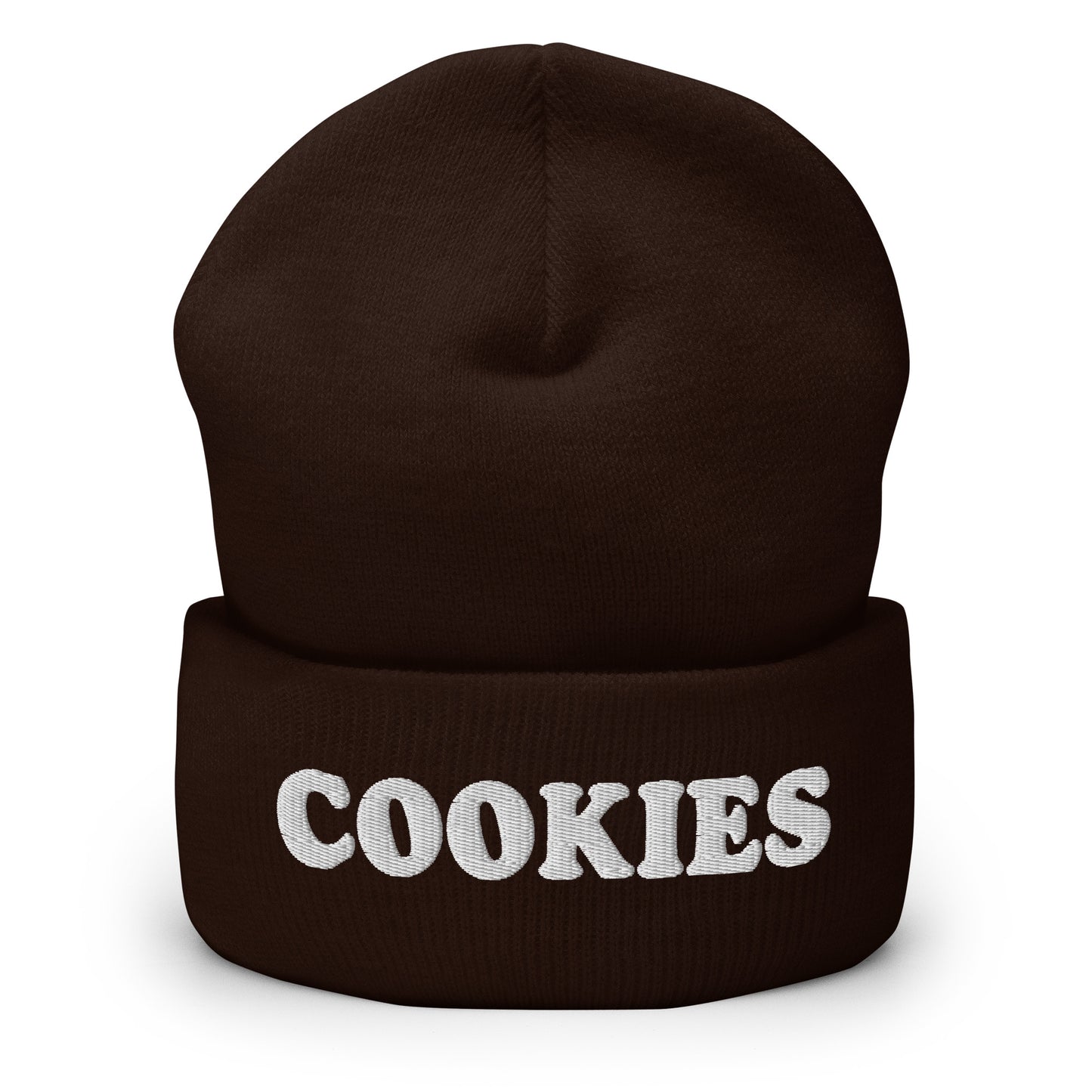 Brown Are you a cookie enthusiast? Looking for a gift for a aficionado? Our cozy and comfortable Cookie Beanie is expertly embroidered just for you. It's a perfect hat for cookie lovers and foodies of all kinds.