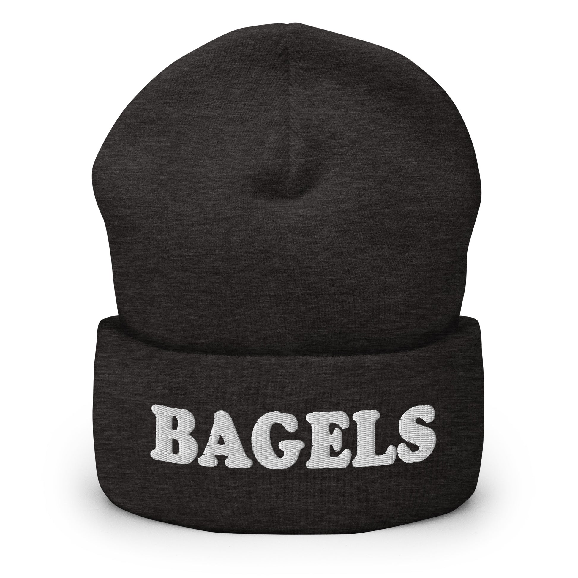 Dark Gray Bagels beanie Hat - Love bagels? Looking for a gift for a bagel enthusiast? Our cozy and comfortable Bagels beanie is expertly embroidered just for you. It's perfect hat for bagel lovers and foodies of all kinds.