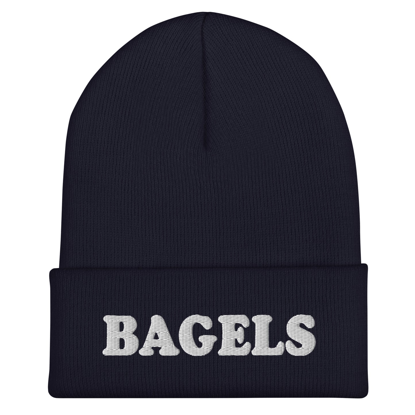 Navy Love bagels? Looking for a gift for a bagel enthusiast? Our cozy and comfortable Bagels beanie is expertly embroidered just for you. It's perfect hat for bagel lovers and foodies of all kinds.