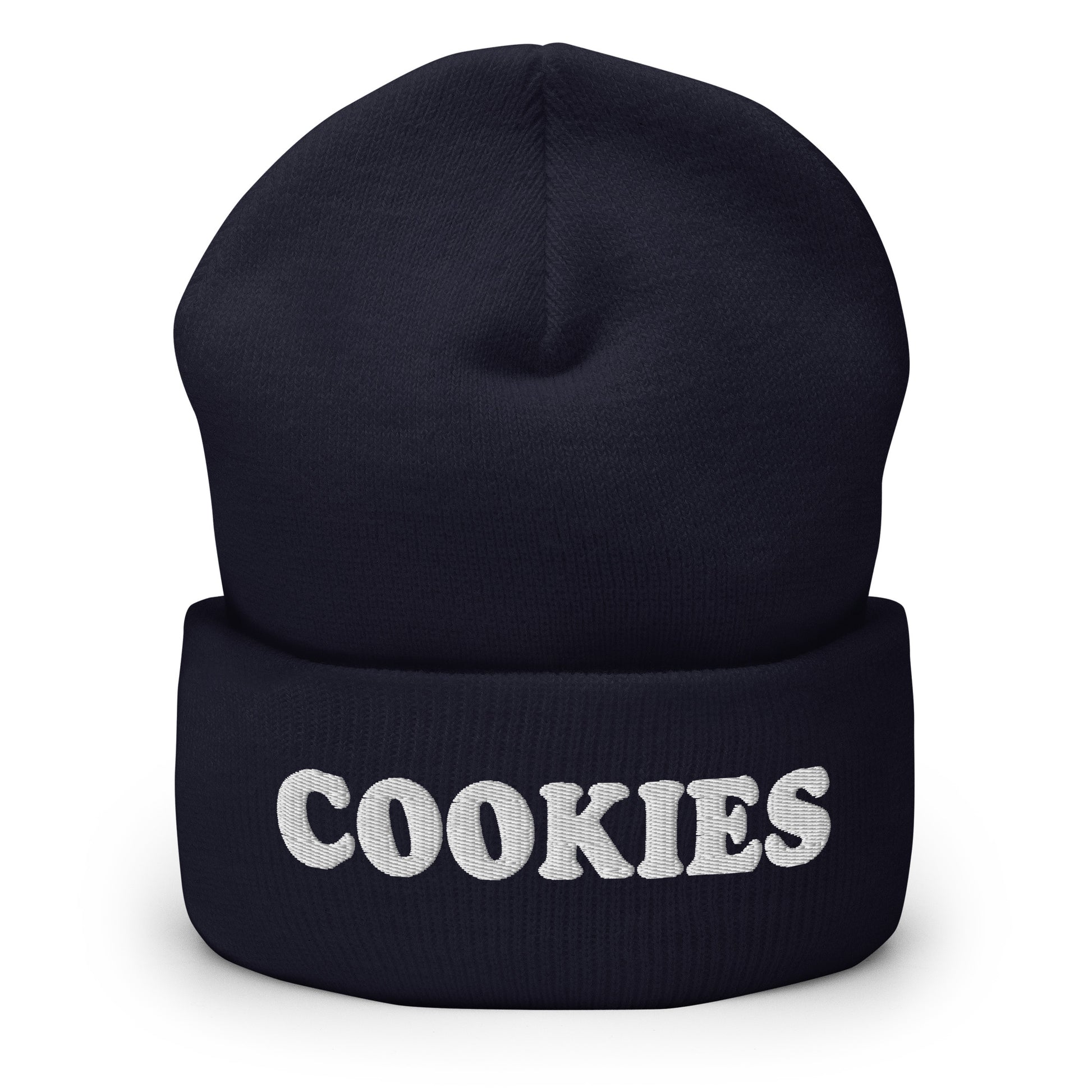 Navy Are you a cookie enthusiast? Looking for a gift for a aficionado? Our cozy and comfortable Cookie Beanie is expertly embroidered just for you. It's a perfect hat for cookie lovers and foodies of all kinds.