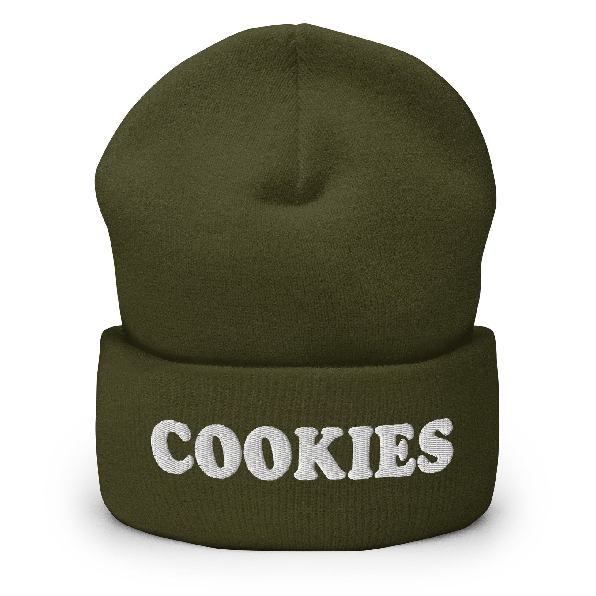 Olive Green Are you a cookie enthusiast? Looking for a gift for a aficionado? Our cozy and comfortable Cookie Beanie is expertly embroidered just for you. It's a perfect hat for cookie lovers and foodies of all kinds.