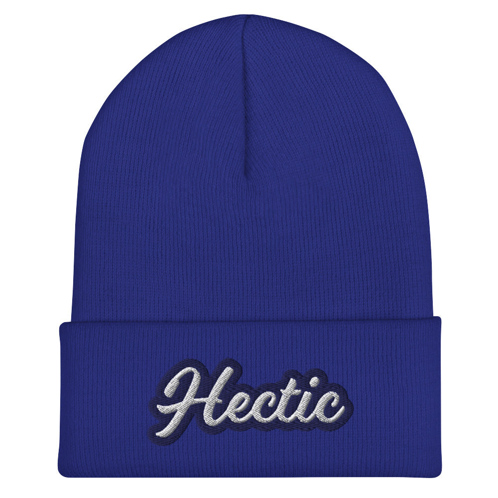 Royal blue Hectic Beanie from Nina's Funky Shop by ninanush - Stand out in our Hectic beanie. It's warm and cozy with the word "hectic", expertly embroidered on the front. This hectic hat comes in a variety of bold colors and makes the perfect accessory for everyday streetwear or gift for a hectic friend. It's a statement hat, designed by Nina and made just for you!