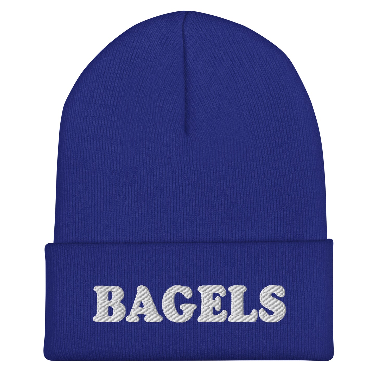 Royal Blue Love bagels? Looking for a gift for a bagel enthusiast? Our cozy and comfortable Bagels beanie is expertly embroidered just for you. It's perfect hat for bagel lovers and foodies of all kinds.