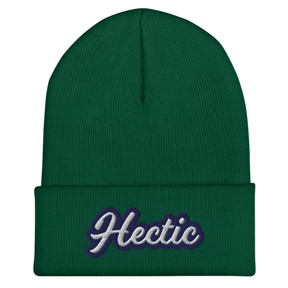 Green Hectic Beanie from Nina's Funky Shop by ninanush - Stand out in our Hectic beanie. It's warm and cozy with the word "hectic", expertly embroidered on the front. This hectic hat comes in a variety of bold colors and makes the perfect accessory for everyday streetwear or gift for a hectic friend. It's a statement hat, designed by Nina and made just for you!