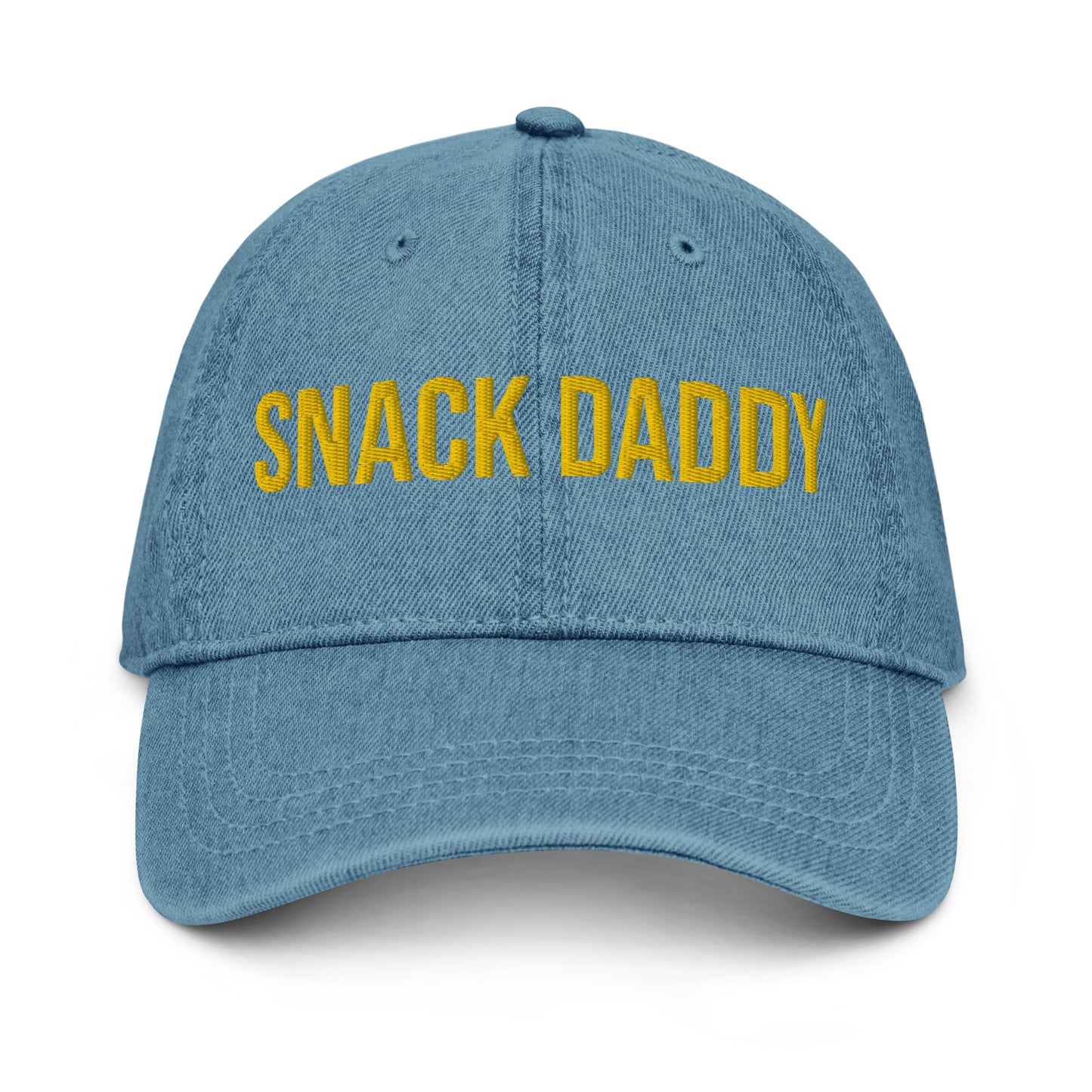 Blue Snack Daddy Hat - Our Snack Daddy Hat is comfortable, adjustable and made just for you! It's a pigment-dyed denim hat, made out of 100% cotton and perfect for everyday wear.