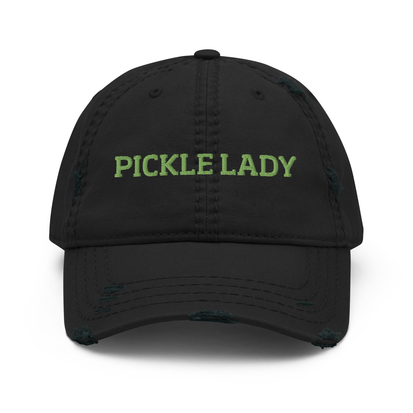 Black pickle lady dad hat from Nina's Funky Shop by ninanush - This pickle lady dad hat is stylish, weird and made just for you. Stand out and add a little personality to your everyday outfits in this funny dad hat for pickle enthusiasts. It's a weird hat that celebrates pickles. The perfect dad hat for foodies and pickle people of all kinds or a quirky and funny pickle lover gift.