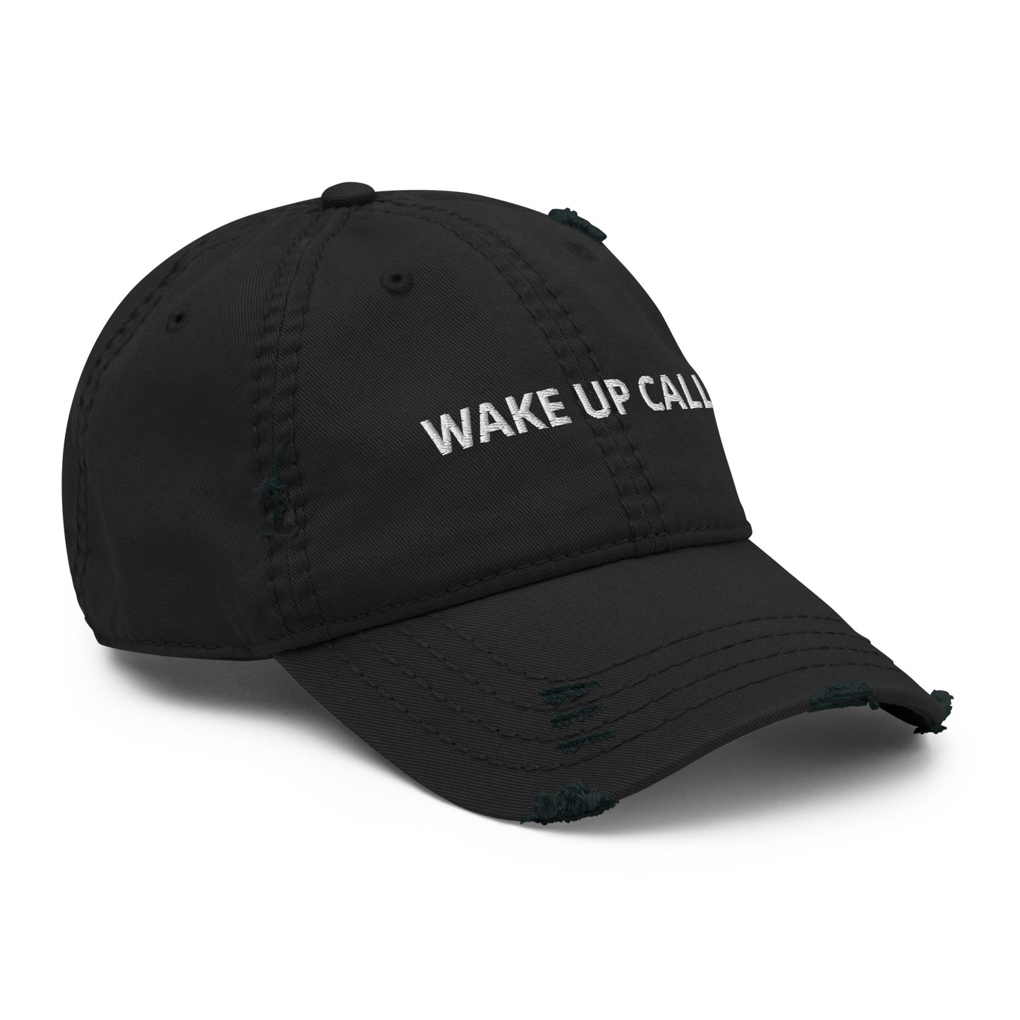 Black Wake Up Call Hat - A funny dad hat for everyday style. It's comfortable and comes in a variety of colors with "Wake Up Call", expertly embroidered on the front. Designed by Nina and made just for you! Looking for something personalized? Shoot us an email!