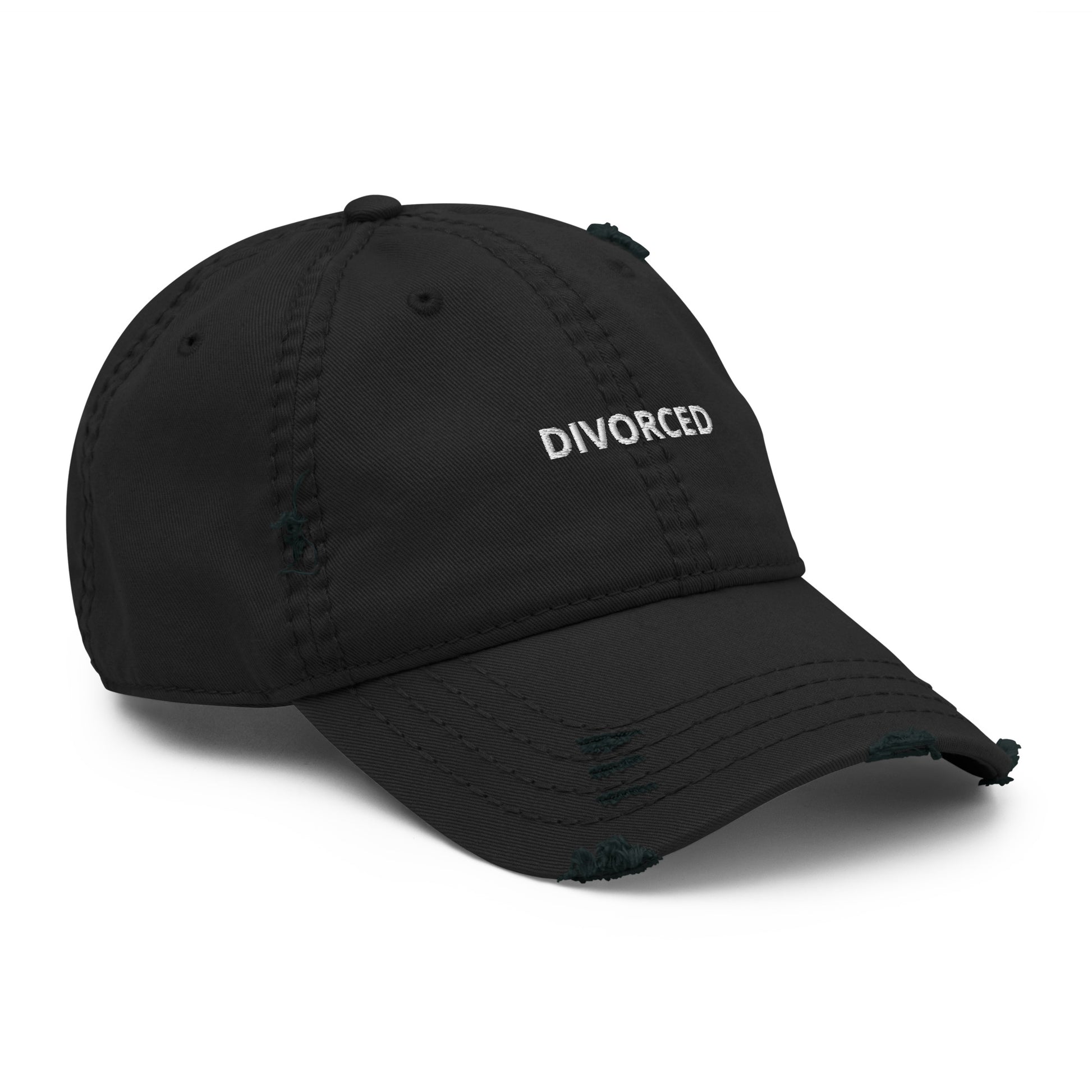 Black Divorced Hat - Divorced? Looking for a funny gift for a divorced friend? This dad hat is just what you need to elevate your everyday divorcé style! It's comfortable and comes in a variety of colors with "Divorced", expertly embroidered on the front. Designed by Nina and made just for you! Looking for something personalized? Shoot us an email!