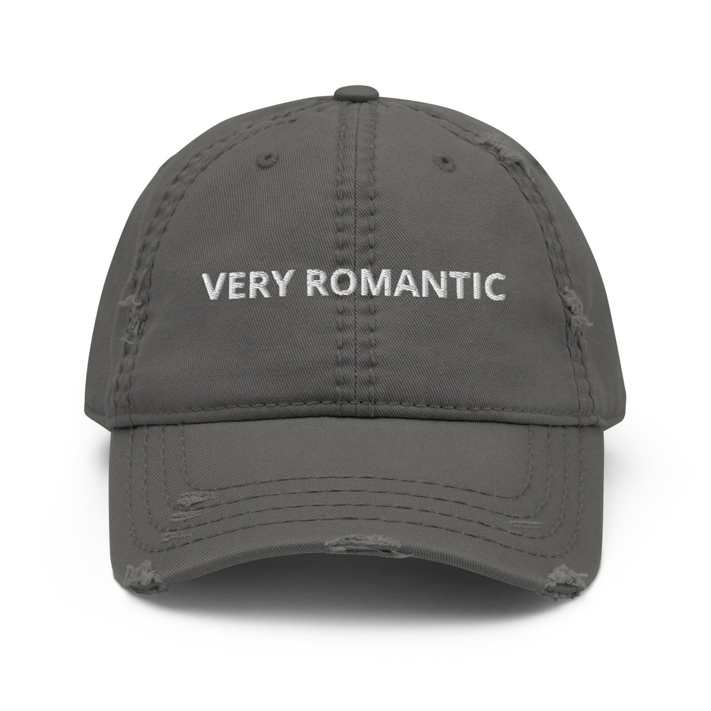 Gray Very Romantic Hat - Hopeless romantic? Looking for a gift for a romantic friend? This Very Romantic Dad Hat is comfortable and comes in a variety of colors with "very romantic", expertly embroidered on the front. The perfect funny dad hat for everyday romantics. Designed by Nina and made just for you! Looking for something personalized? Shoot us an email! 