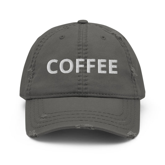 Gray Coffee dad hat - Are you a coffee enthusiast? Looking for a gift for a coffee addict? Our coffee hat is just what you need. It's a classic dad hat that's comfortable, adjustable and expertly embroidered just for you.