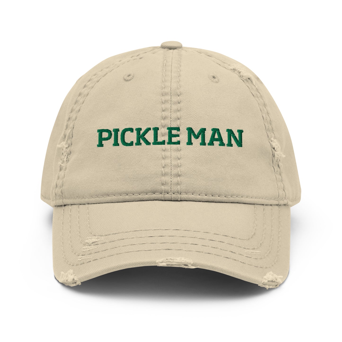 Khaki pickle man hat from Nina's Funky Shop by ninanush - PICKLE MAN ⚡ This funny dad hat for pickle lovers is comfortable, unique and made just for you. The pickle man hat is a weird hat that stands out and adds a little personality to your style. Eat your favorite pickles in our pickle enthusiast hat or give it as a funny gift for pickle lovers and foodies of all kinds.