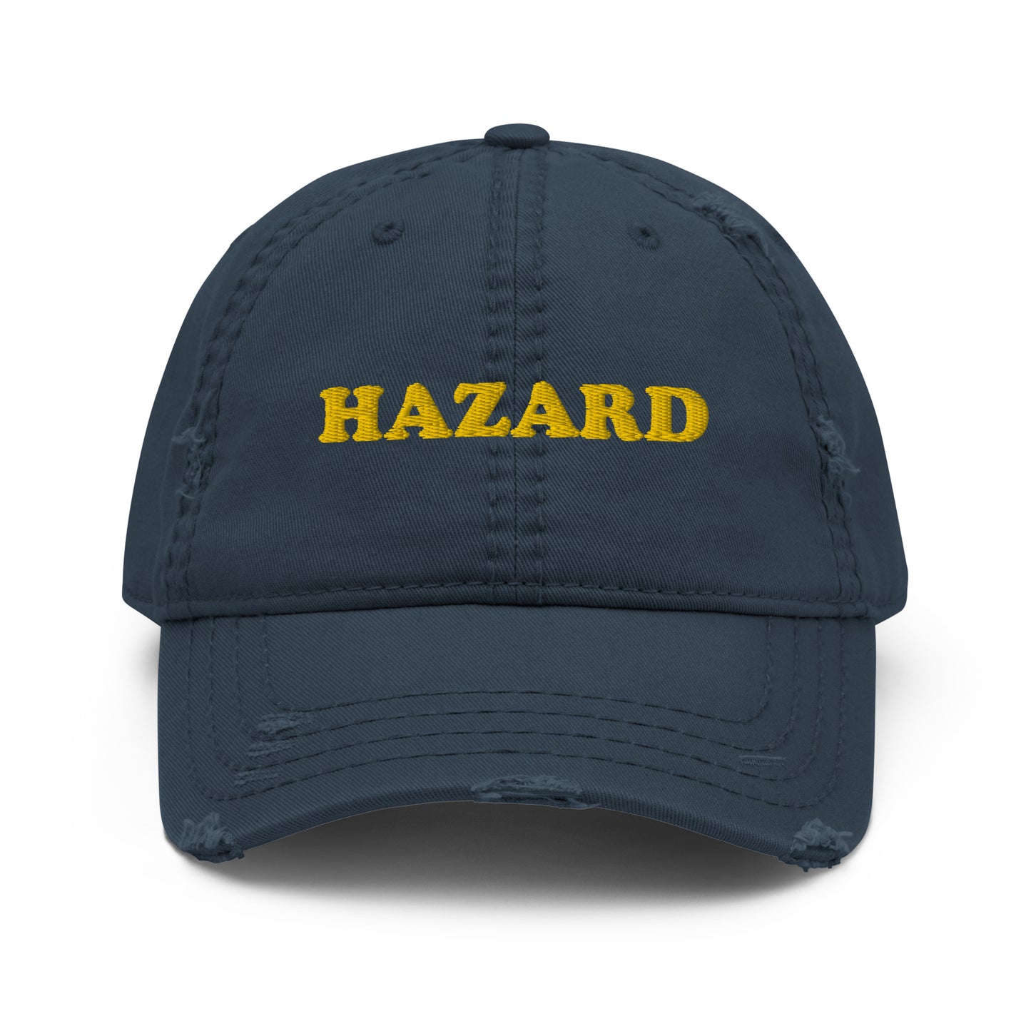 Navy Blue Hazard hat - Are you a hazard? Looking for a funny gift for a hazardous friend? This hazard dad hat is just what you need! It's comfortable and comes in a variety of colors with "HAZARD", expertly embroidered on the front. Designed by Nina and made just for you.