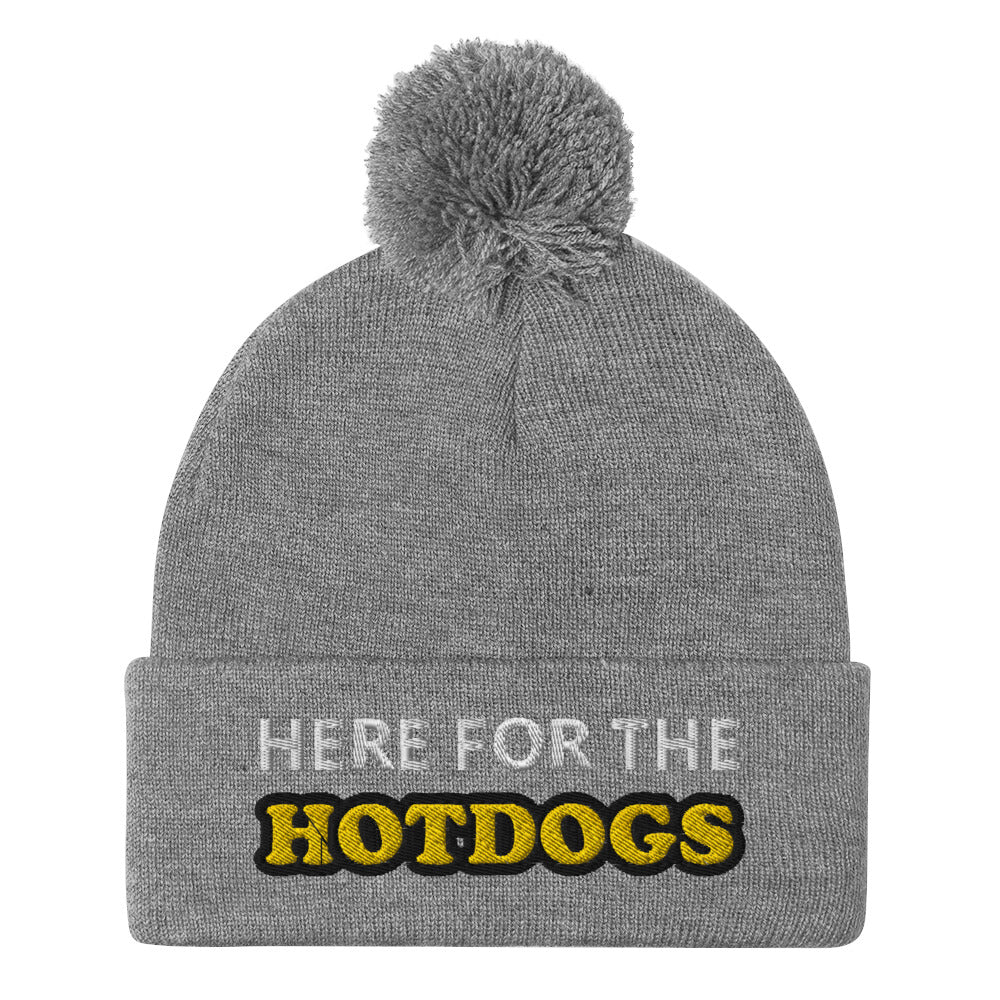 Light Gray here for the hotdogs beanie - Do you love hotdogs? Looking for a funny gift for a friend? This is just the hat for you! It's a cozy and comfortable beanie that comes in a variety of colors with "Here For The Hotdogs", expertly embroidered on the front. The perfect funny beanie for game day, a warm hat for BBQs or a funny accessory for everyday foodies.