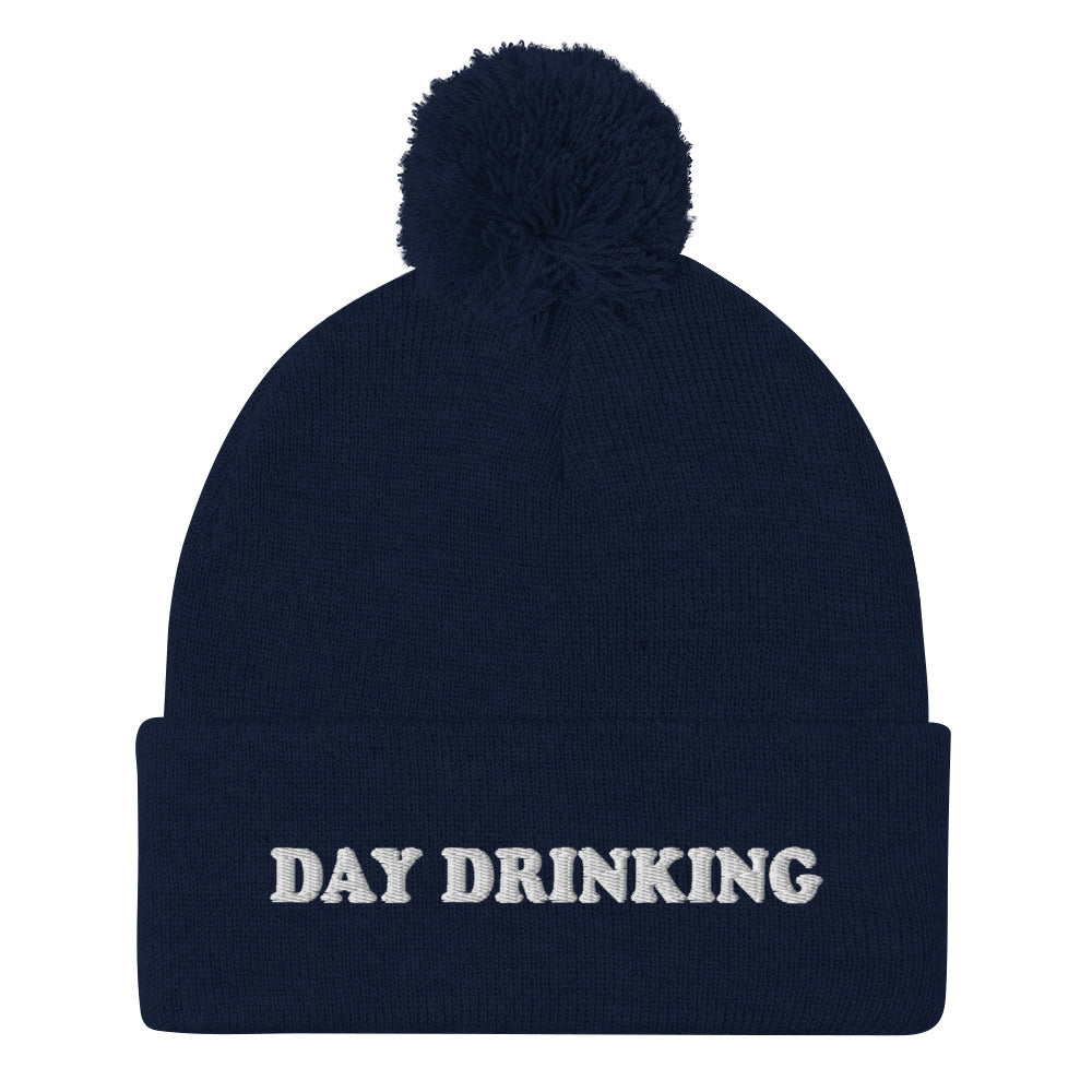 Navy Day Drinking Hat - A warm and cozy day drinking hat. Embroidered and made just for you! Looking for something personalized? A different embroidery color? Shoot us an email or check out our customizable apparel!