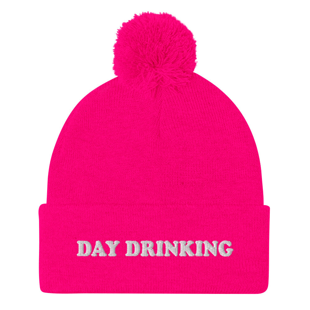 Neon Pink Day Drinking Hat - A warm and cozy day drinking hat. Embroidered and made just for you! Looking for something personalized? A different embroidery color? Shoot us an email or check out our customizable apparel!