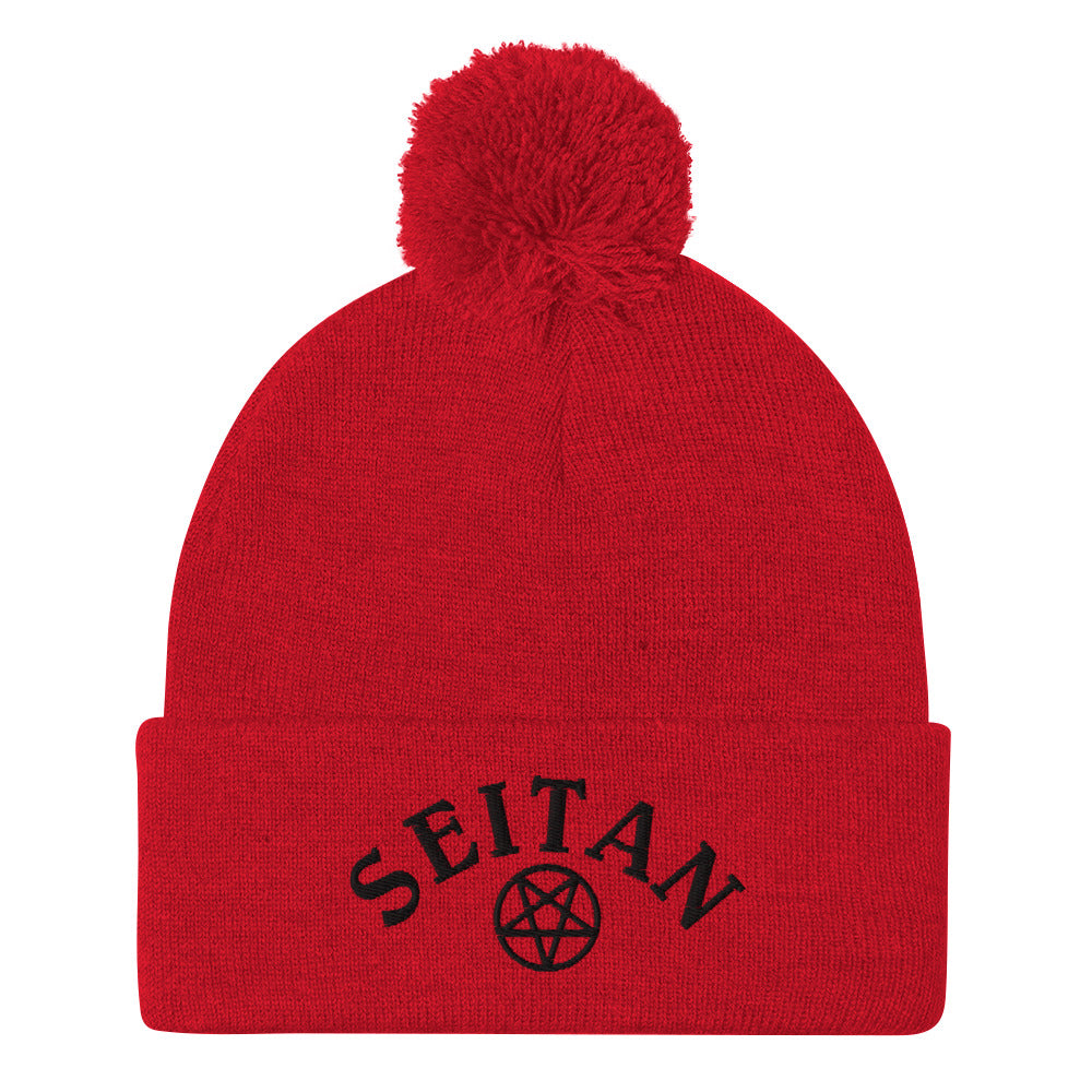 Red seitan beanie from Nina's Funky Shop by ninanush - A funny seitan hat for plant based babes and foodies of all kinds! Stay warm and make a statement in our embroidered sarcastic seitan beanie. Eat your next vegan meal in this funny plant based foodie hat or give it as a funny gift for a vegan. Make a statement in a warm and cozy unisex seitan beanie made just for you.