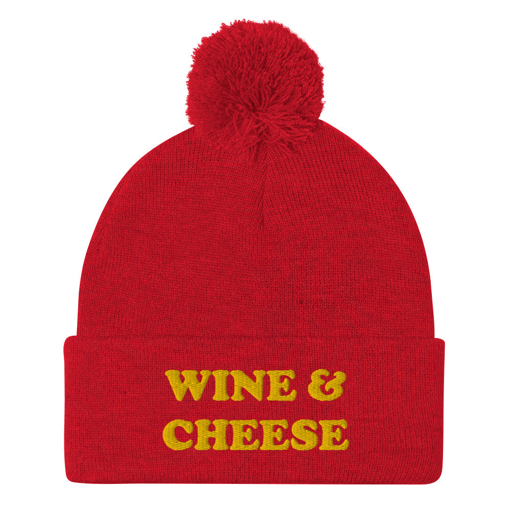 Red Wine and Cheese Beanie - Love Wine and Cheese? Looking for a funny gift for a foodie? This warm and cozy beanie is just for you! It comes in a variety of colors with "Wine & Cheese", expertly embroidered on the front. The perfect hat for foodies of all kinds.