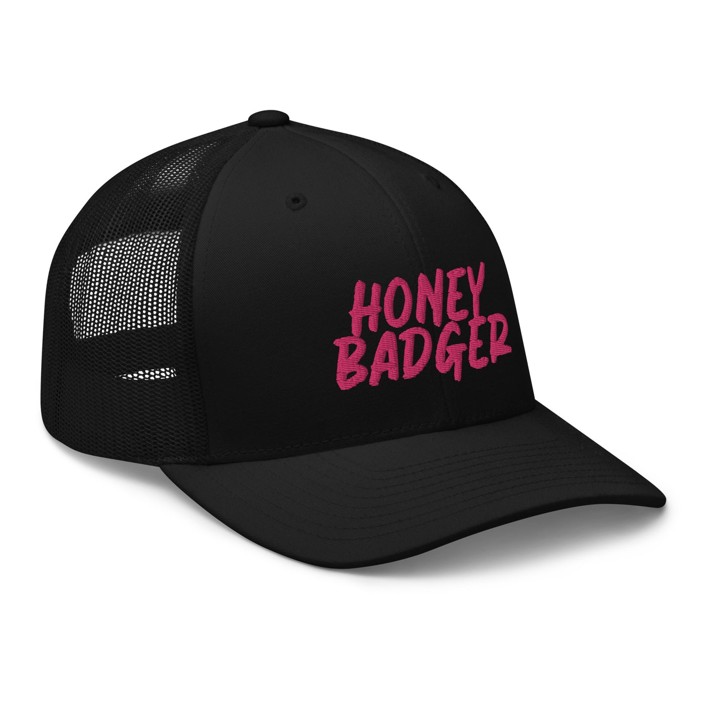 Black honey badger hat from Nina's Funky Shop by ninanush - Do you love honey badgers? Looking for a fun gift for a friend? This Honey Badger Trucker Hat is just what you need. It's comfortable, comes in a variety of colors and has a convenient adjustable closure. This honey badger hat is expertly embroidered and made just for you.