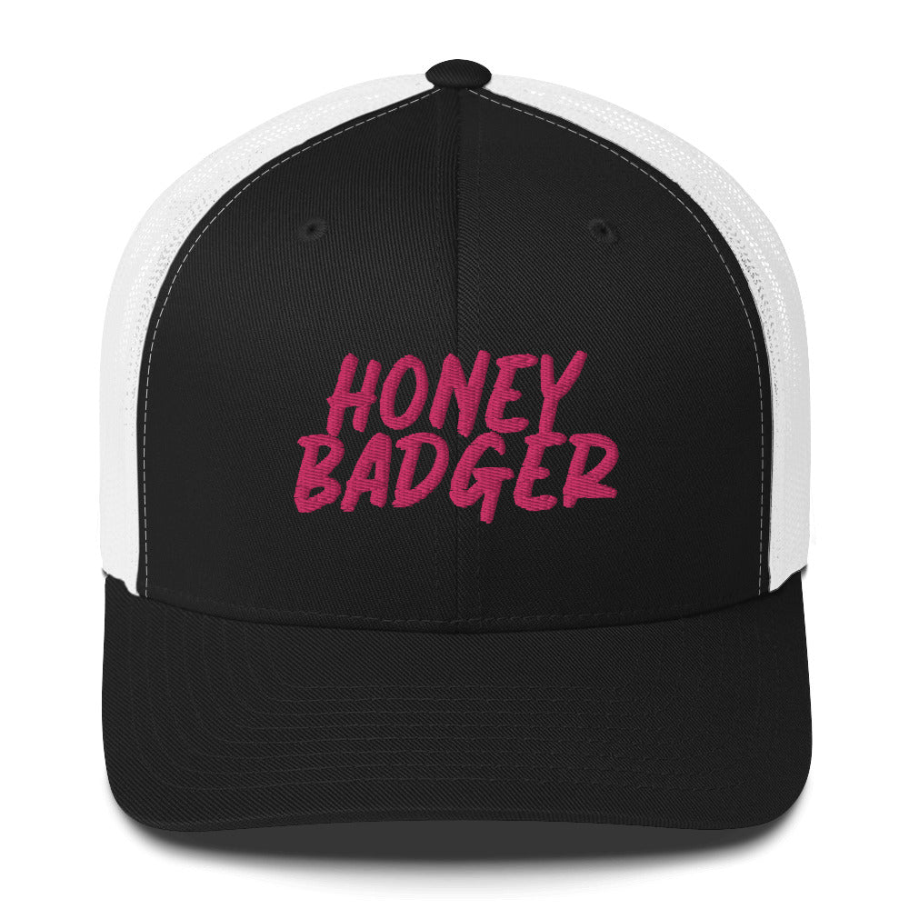 Black and White honey badger hat from Nina's Funky Shop by ninanush - Do you love honey badgers? Looking for a fun gift for a friend? This Honey Badger Trucker Hat is just what you need. It's comfortable, comes in a variety of colors and has a convenient adjustable closure. This honey badger hat is expertly embroidered and made just for you.