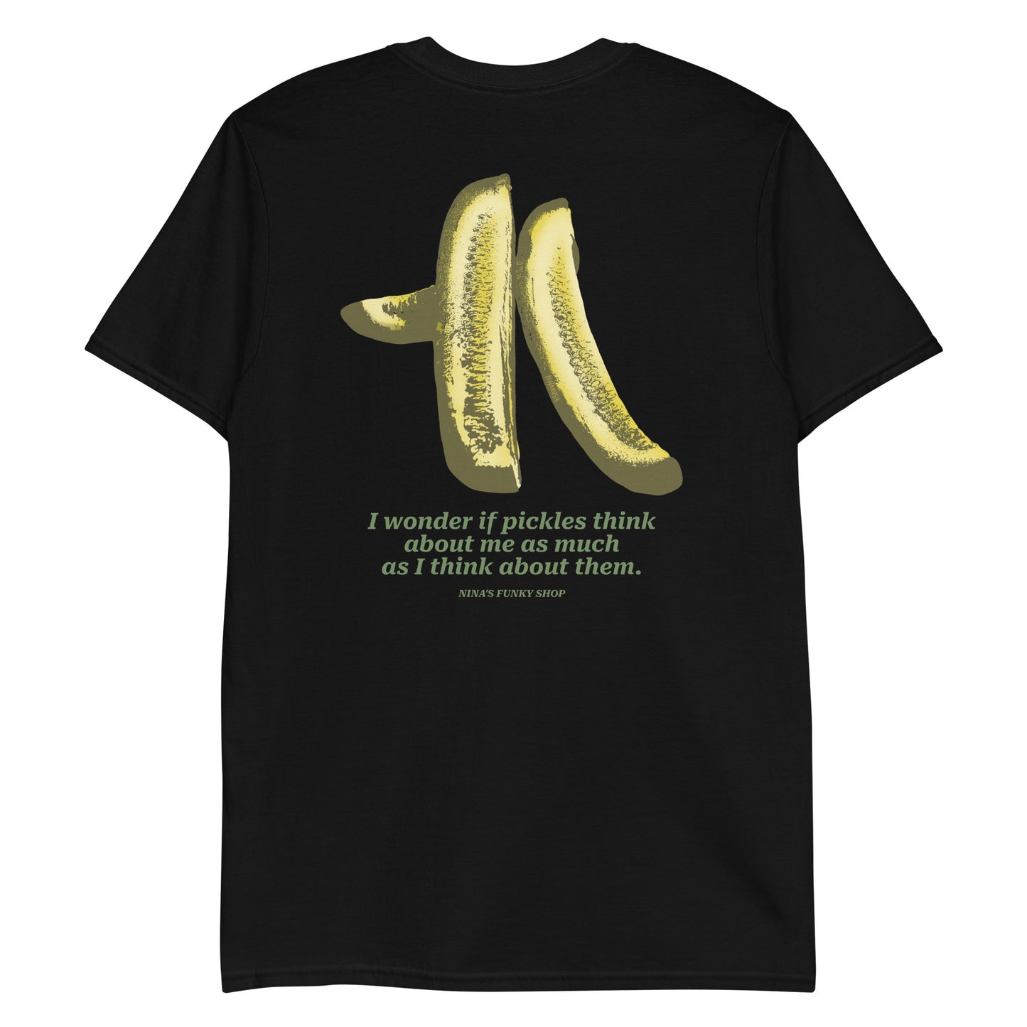 Black Pickles Shirt - Do find yourself dreaming about pickles? Looking for a gift for a pickles lover? This funny pickle t-shirt is just what you need. It's a classic cotton shirt with a pickle design, expertly printed on the front. The perfect t-shirt for pickle enthusiasts and foodies of all kinds. Wear this pickle shirt as everyday streetwear and your sure to turn heads.