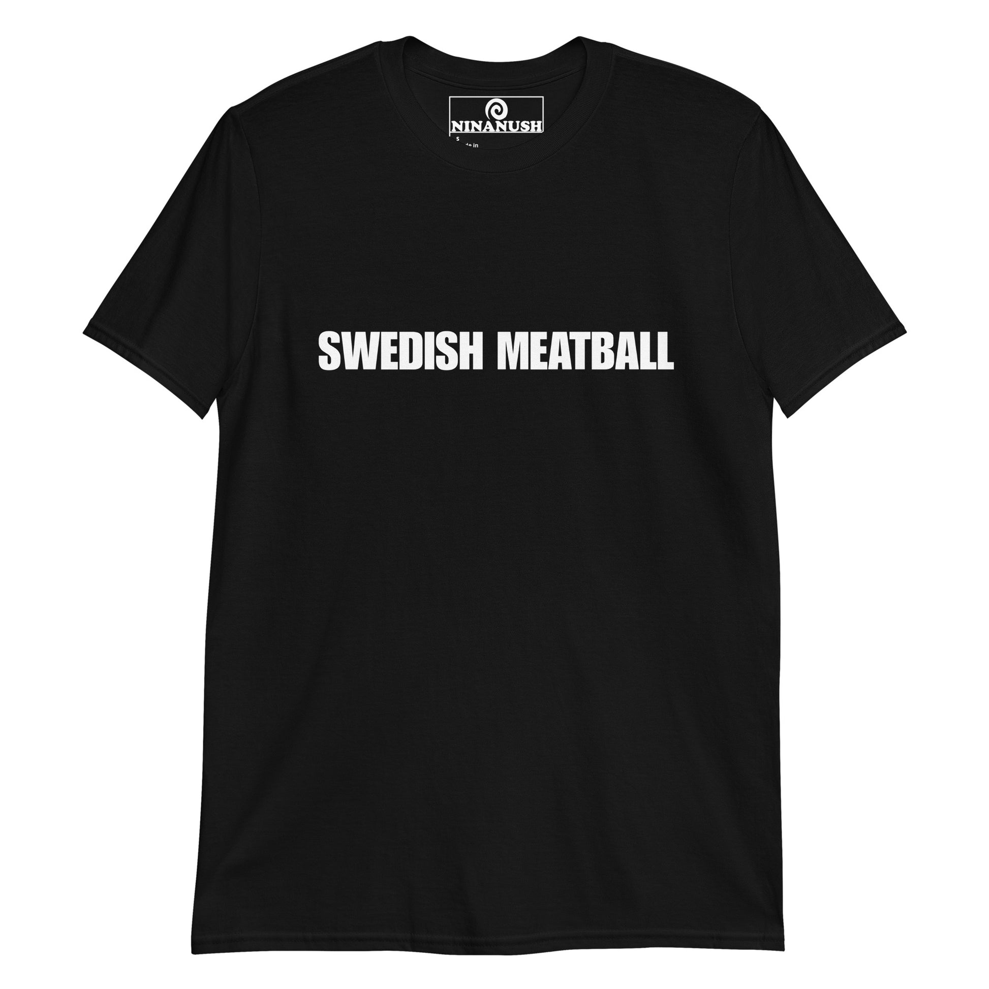 Black weird shirt for food lover - This Swedish Meatball T-Shirt is guaranteed to get you noticed! Show off your love of meatballs and wear this unique, funny and weird food-inspired shirt. Stand out from the crowd and show your quirky style. This random quote t-shirt is perfect for every day streetwear or a funny gift for your favorite meatball lover. 