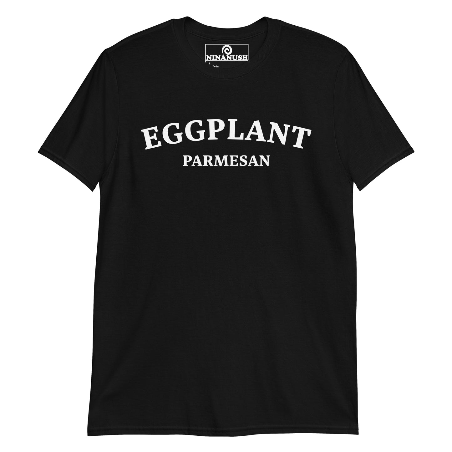 Black eggplant parmesan shirt - Eggplant parmesan! This Unisex eggplant parmesan shirt is soft, comfortable, designed for eggplant parm lovers and made just for you. It's a funny college-style food shirt that is sure to stand out and make a statement. Eat eggplant parmesan in this unique foodie shirt or give it as a funny gift for a fellow food lover.