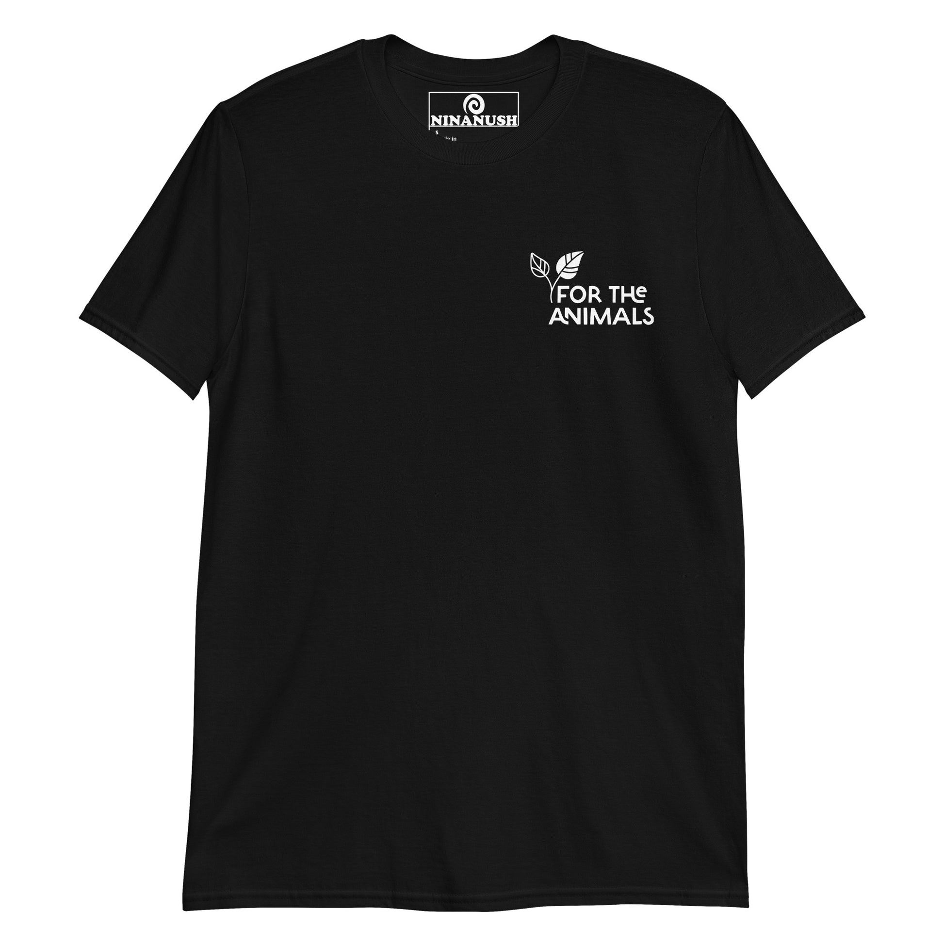 Black for the animals t-shirt from Nina's Funky Shop by ninanush - Calling all plant based babes! Make a statement in this unique vegan for the animals t-shirt with the words "for the animals" expertly printed on the front. It's a shirt for ethical vegan or a gift for plant based babes of all kinds. This simple and meaningful vegan tee is designed by Nina and made just for you.