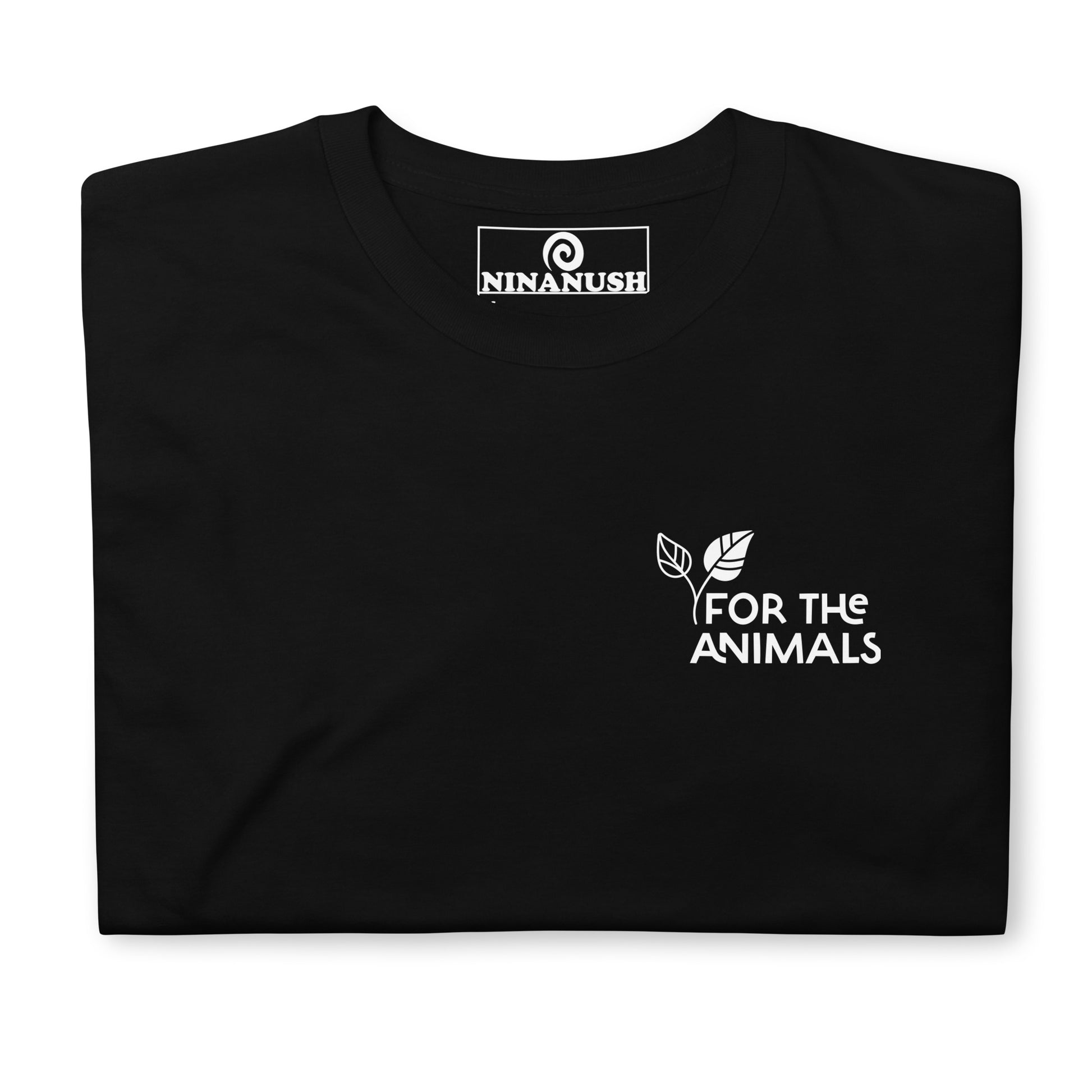 Black for the animals t-shirt from Nina's Funky Shop by ninanush - Calling all plant based babes! Make a statement in this unique vegan for the animals t-shirt with the words "for the animals" expertly printed on the front. It's a shirt for ethical vegan or a gift for plant based babes of all kinds. This simple and meaningful vegan tee is designed by Nina and made just for you. 