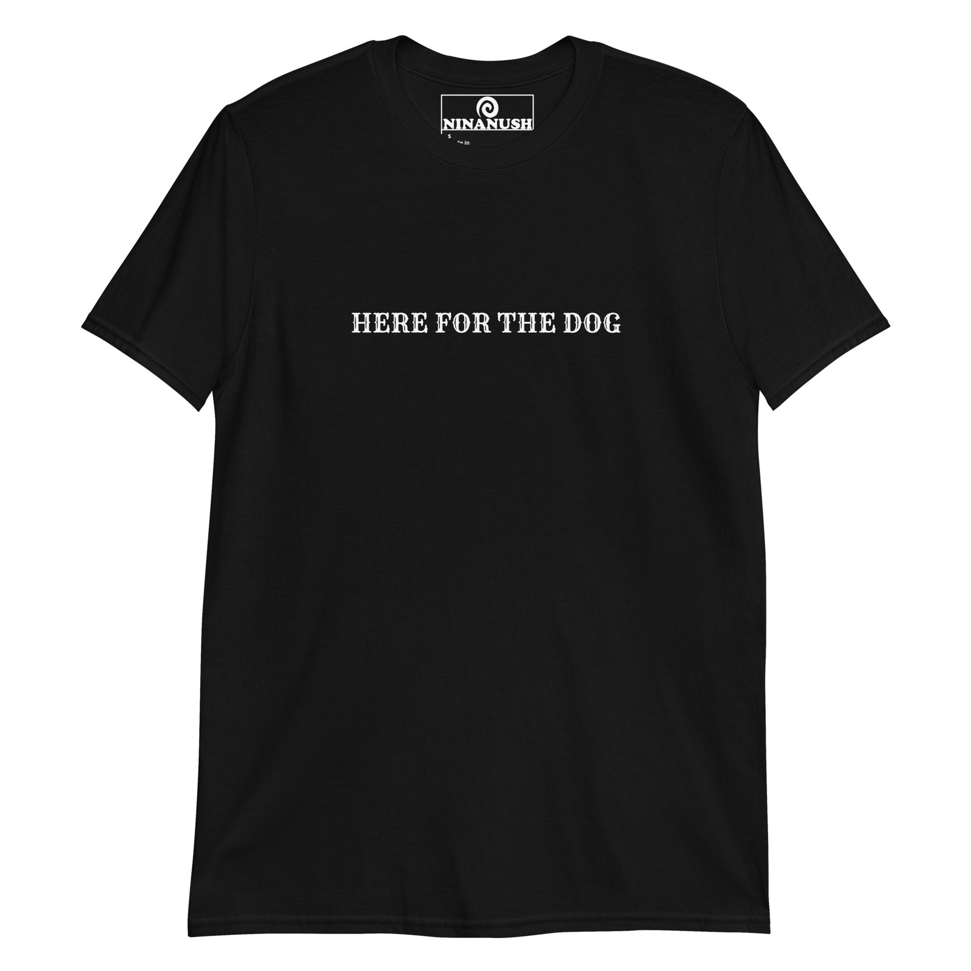 Black here for the dog shirt from Nina's Funky Shop by ninanush - HERE FOR THE DOG 🐾 This funny dog lover t-shirt is soft and comfortable with the words "Here For The Dog" expertly printed on the front. Add a little personality to your style in this dog enthusiast t-shirt or give it as a gift for a fellow dog fanatic. This funny dog tee is designed by Nina and made just for you. 