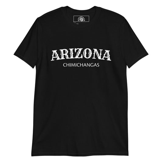 Black Arizona Chimichangas T-shirt from Nina's Funky Shop by ninanush - Do you love chimichangas? Looking for a fun foodie gift? Our Arizona Chimichangas Shirt is just what you need! It's a unisex, crew neck T-shirt that's soft and comfortable with "Arizona Chimichangas", expertly printed on the front. Eat your favorite foods in this funny foodie tee, it's designed by Nina.