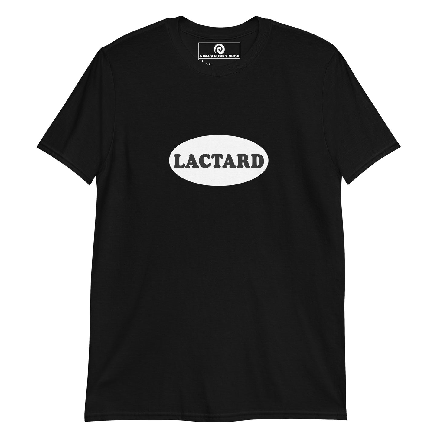 Black Lactard T-shirt - Cant handle dairy? Looking for a funny gift for a lactose intolerant friend? Our Lactard T-shirt is just what you need. It's a soft and comfortable t-shirt with a black and white design, expertly printed on the front. Celebrate your favorite foods in our funky foodie clothing, designed by Nina and made just for you. 