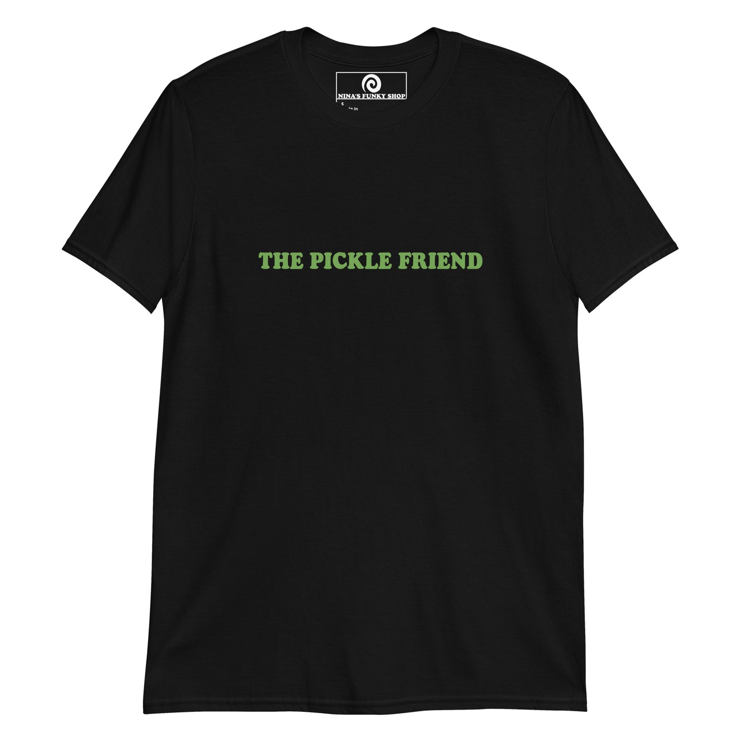 Black Pickle Friend T-shirt - Love pickles? Looking for a funny gift for the pickle friend? Our Pickle Friend T-shirt is just what you need. It's a soft and comfortable shirt with "The Pickle Friend", expertly printed on the front. Make a statement and get those extra pickles! It's the tee for pickle enthusiasts and a quirky tee for everyday.