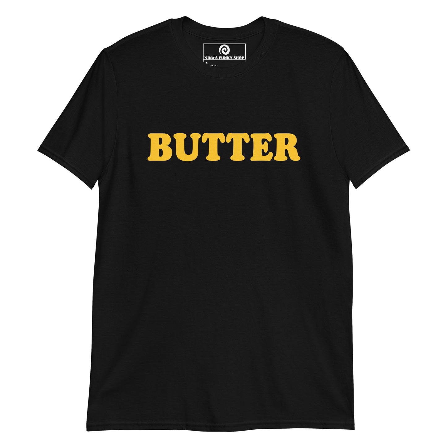 Black Butter Shirt - Are you a butter enthusiast? Looking for a gift for a butter lover? This butter t-shirt is just what you need for everyday streetwear. It's a classic cotton shirt with a funny food design, expertly printed on the front. Eat your favorite foods and let your t-shirt do the talking. Looking for something personalized? Shoot us an email!