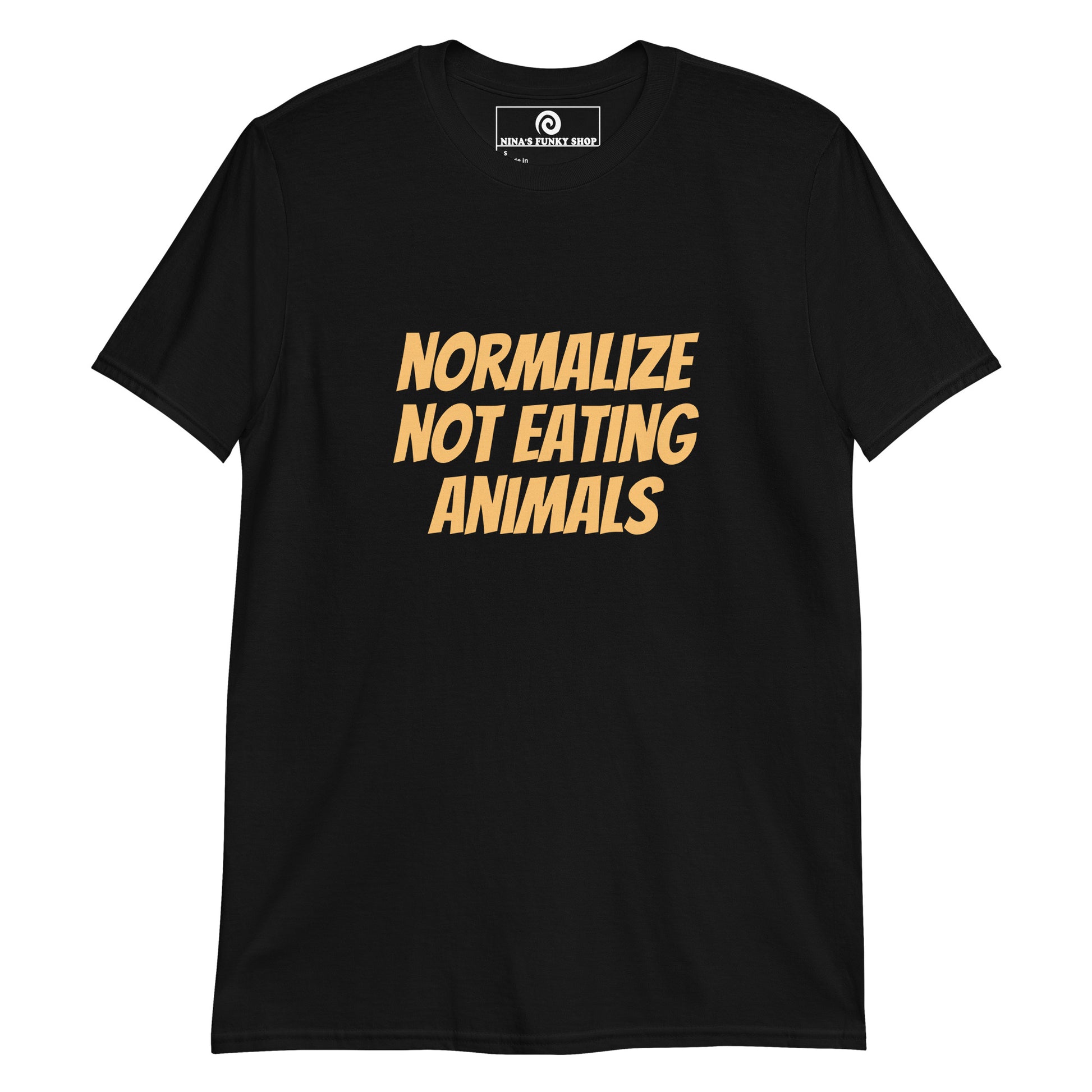 Black - Our Normalize Not Eating Animals Shirt is comfortable and makes a statement. A classic cotton tee for everyday streetwear or a shirt to upset people at the next family BBQ.