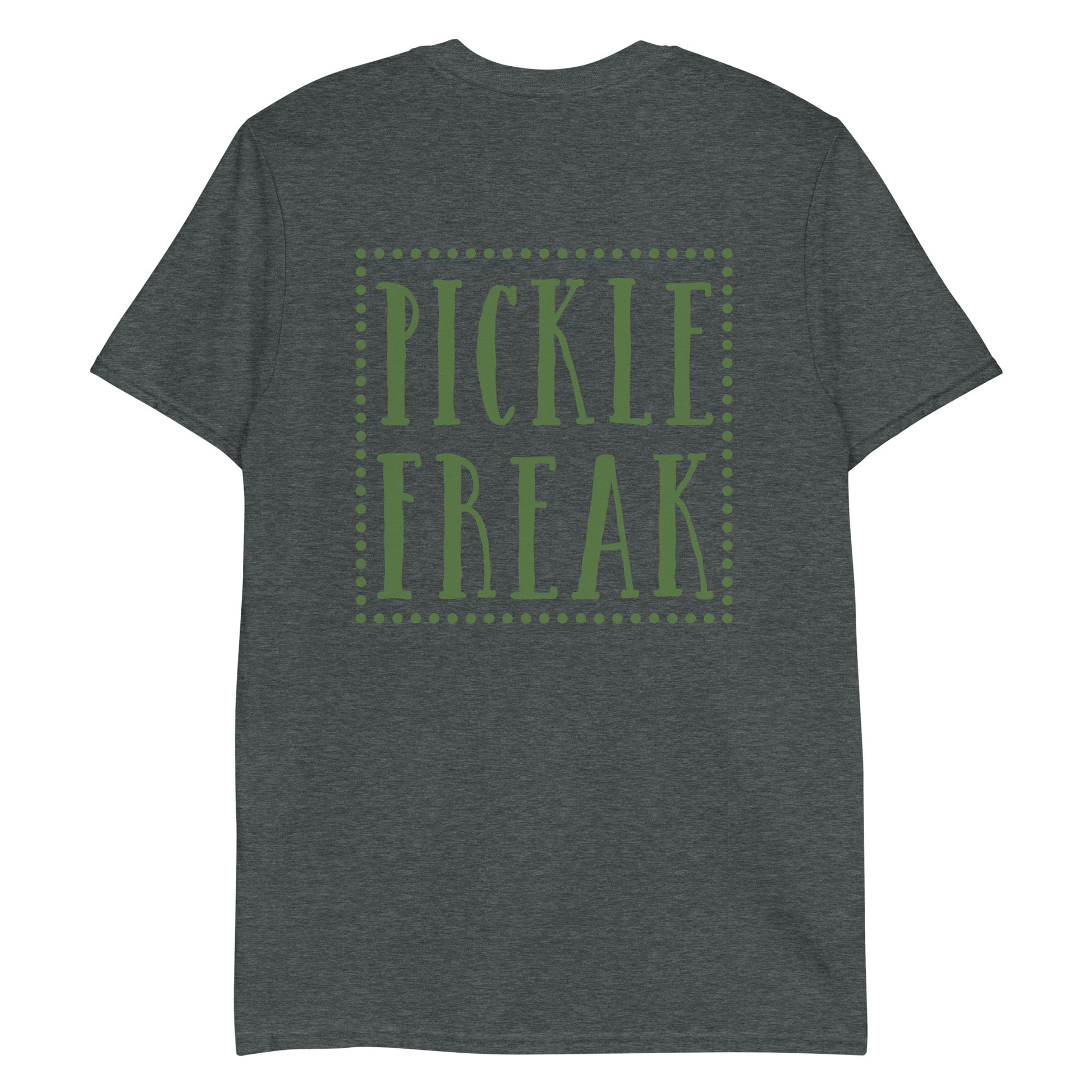 Dark Gray Pickle Shirt - Are you a pickle freak? Looking for a gift for a pickle enthusiast? Our Pickle Freak T-Shirt is soft and comfortable with a unique pickle design, expertly printed on the front. Eat pickles and make a statement in this pickle t-shirt for pickle lovers and beyond.