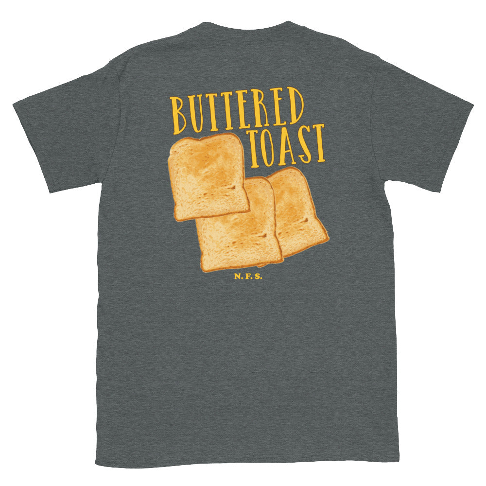 Gray Buttered Toast T-Shirt - Buttered Toast T-Shirt - Our Buttered Toast T-Shirt is soft, comfortable and made just for you. It's a classic cotton t-shirt with a funny foodie design. Perfect for everyday streetwear or a gift for a butter enthusiast.