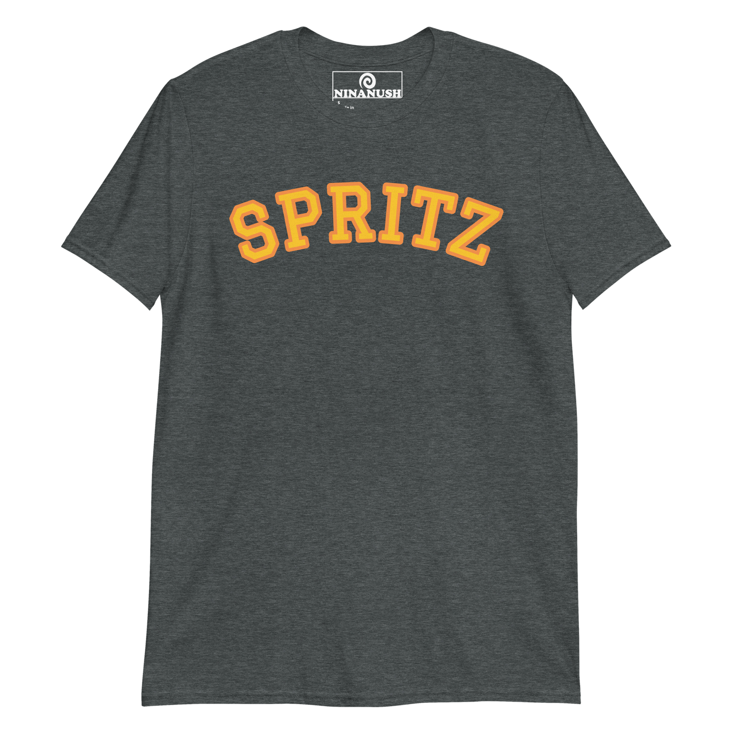 Dark gray spritz t-shirt - A colorful Spritz T-Shirt. Made from soft and comfortable cotton, this unique drink shirt is funny, eye catching and made just for you. A perfect T-shirt for spritz enthusiasts, this cocktail shirt is sure to stand out and make a statement. Wear it as everyday streetwear or give it as a gift for a spritz cocktail lover.