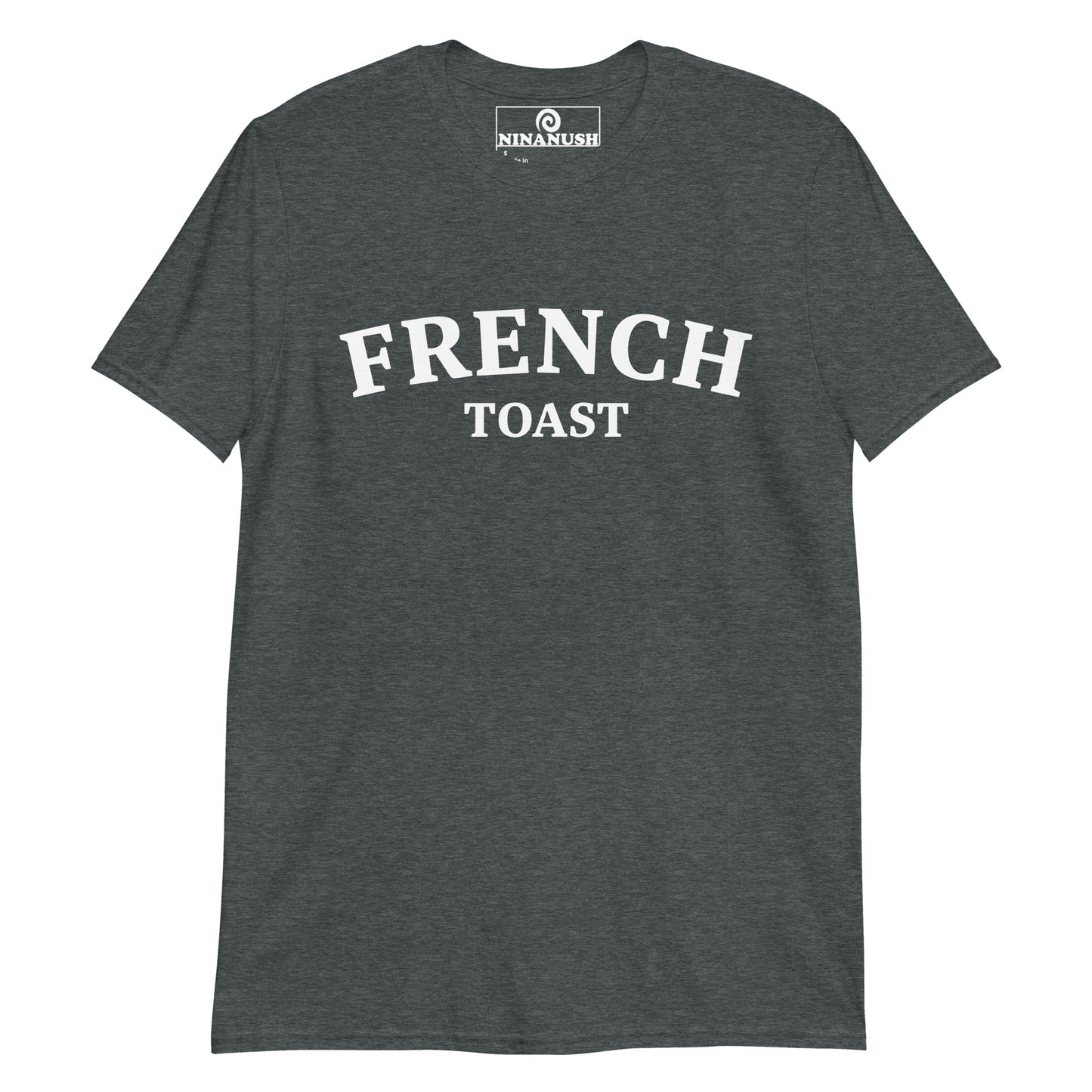 Gray French toast shirt - This French toast shirt for breakfast lovers is a classic cotton tee made just for you. It's a unisex college-style shirt for foodies that is sure to stand out and make a statement. Eat French toast in this everyday unique food t-shirt or give it as a funny gift for a fellow food enthusiast or French toast aficionado.