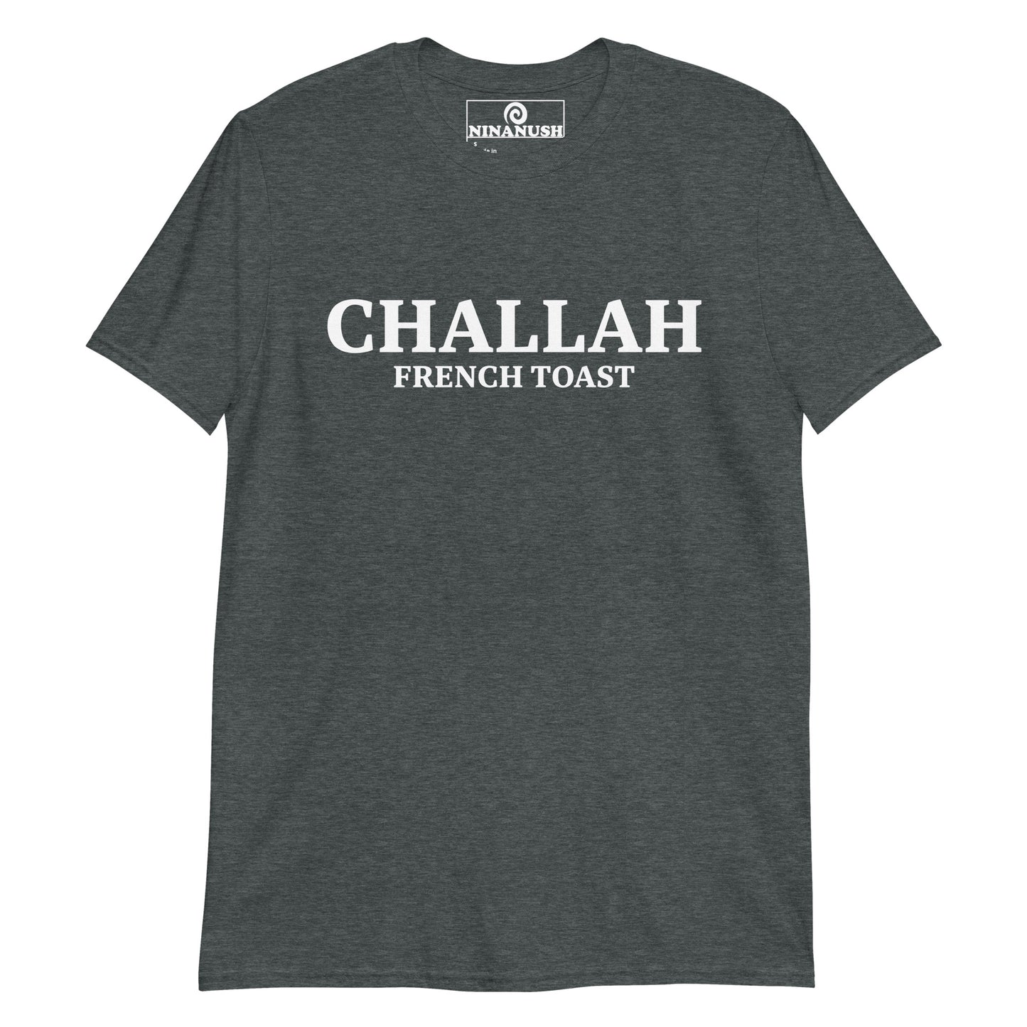 Gray Challah French Toast Shirt - This Challah French toast t-shirt is a must-have for challah lovers and French toast enthusiasts. It's a unique Jewish food t-shirt that's made just for you. A funny challah shirt for challah French toast addicts and foodies of all kinds. Eat your favorite French toast and represent this legendary challah breakfast.