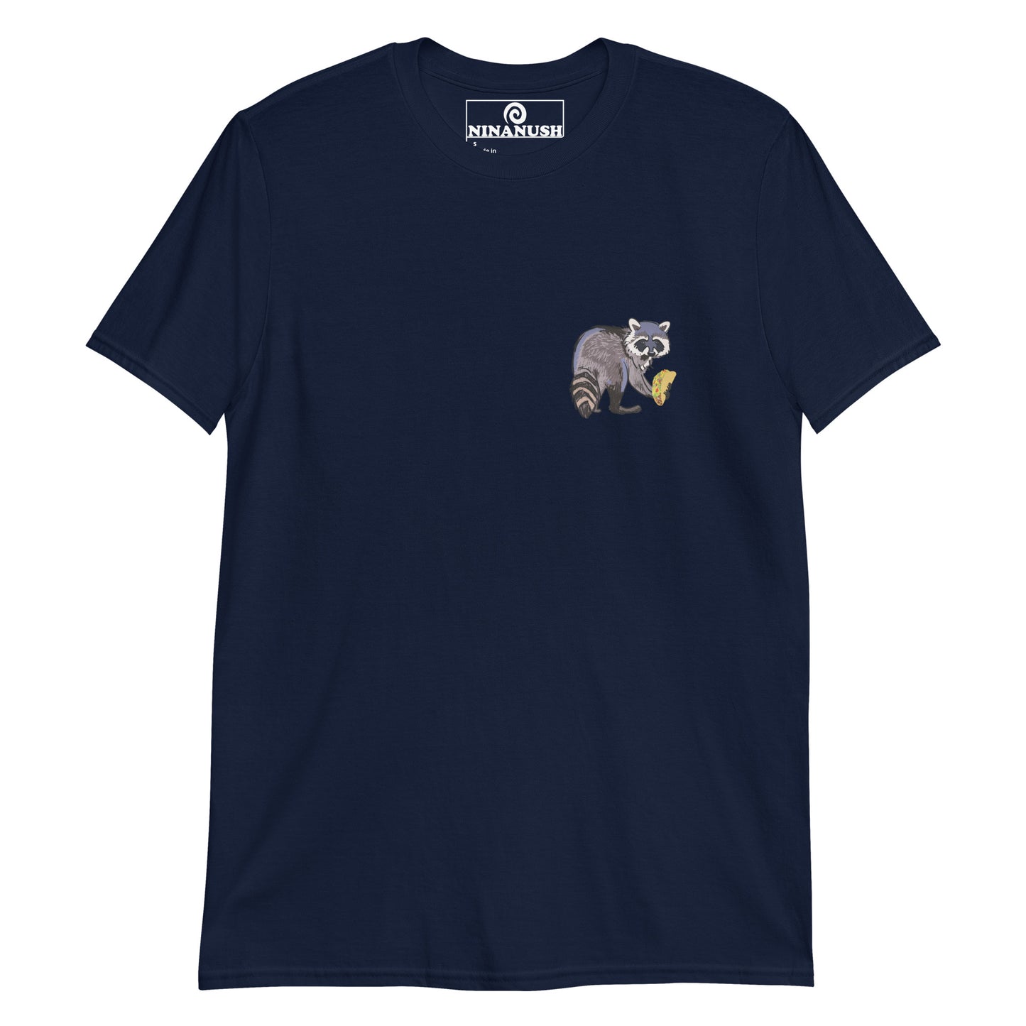 Funny blue t-shirt with raccoon eating a taco - Taco and raccoon graphic tee! It has a hand-drawn design of a raccoon eating a taco and it's sure to catch anyone's attention. Whether you're a taco enthusiast or just looking for a fun conversation starter, this funny raccoon lover t-shirt is just what you need. It's also a great gift for your raccoon or taco-loving friend. 