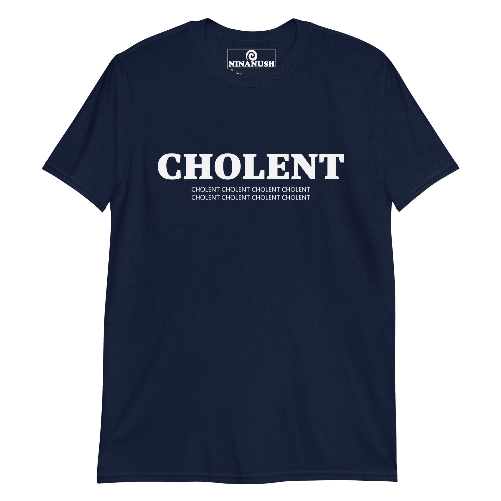 Navy cholent shirt - Calling all cholent lovers! This Cholent t-shirt is bold, unique and designed for Cholent enthusiasts. It's a unique and funny Jewish food shirt that is sure to stand out and make a statement. Eat your favorite Cholent in this everyday funny traditional Jewish food t-shirt or give it as a gift for a fellow Cholent lover. 