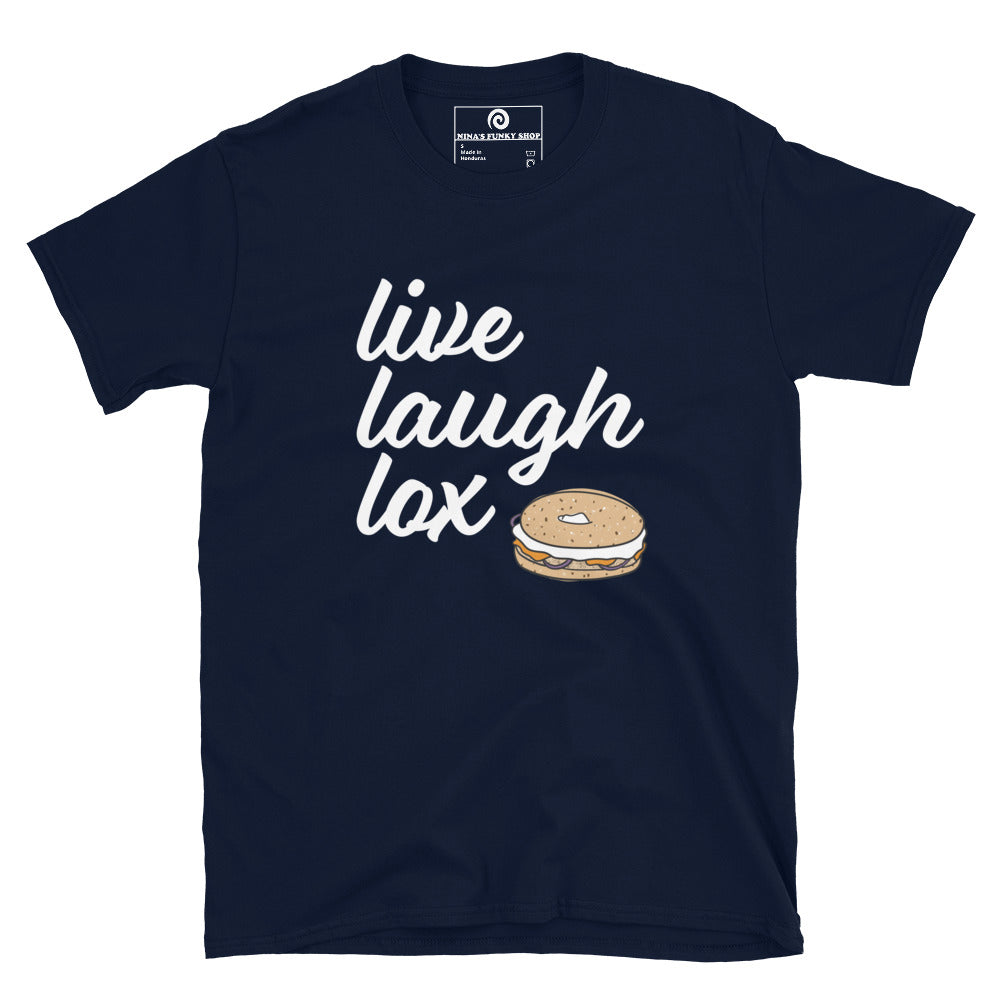 Navy Bagel T-Shirt - Live laugh lox in this funny foodie t-shirt for bagel enthusiasts. Celebrate your favorite foods in this sarcastic t-shirt.