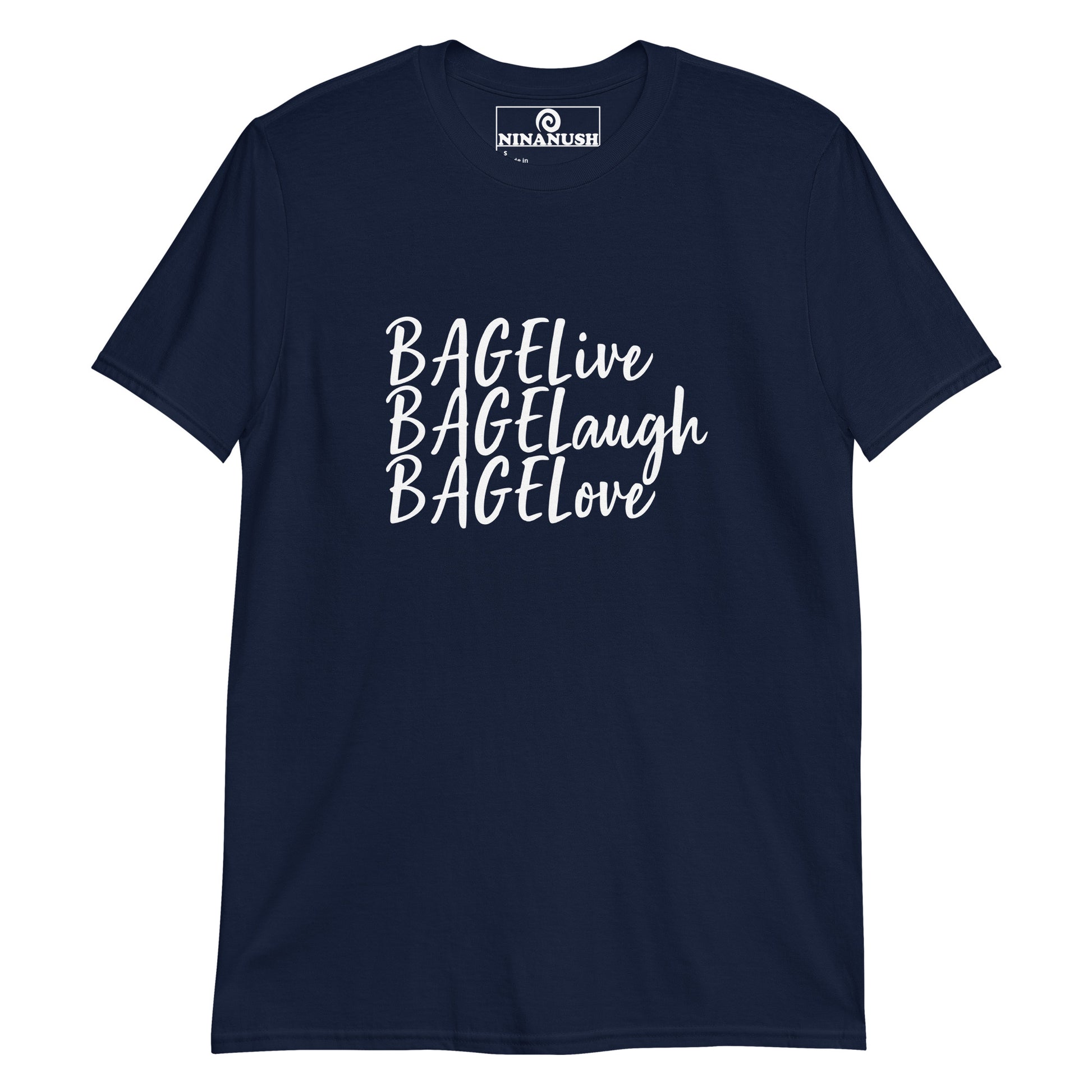 Navy Bagel Saying Shirt - Love bagels? Let your shirt do the talking in our funny bagel t-shirt. It's a classic cotton tee with a sarcastic design for bagel enthusiasts. This soft and comfortable t-shirt is just what you need for everyday streetwear or a gift for a bagel lover.