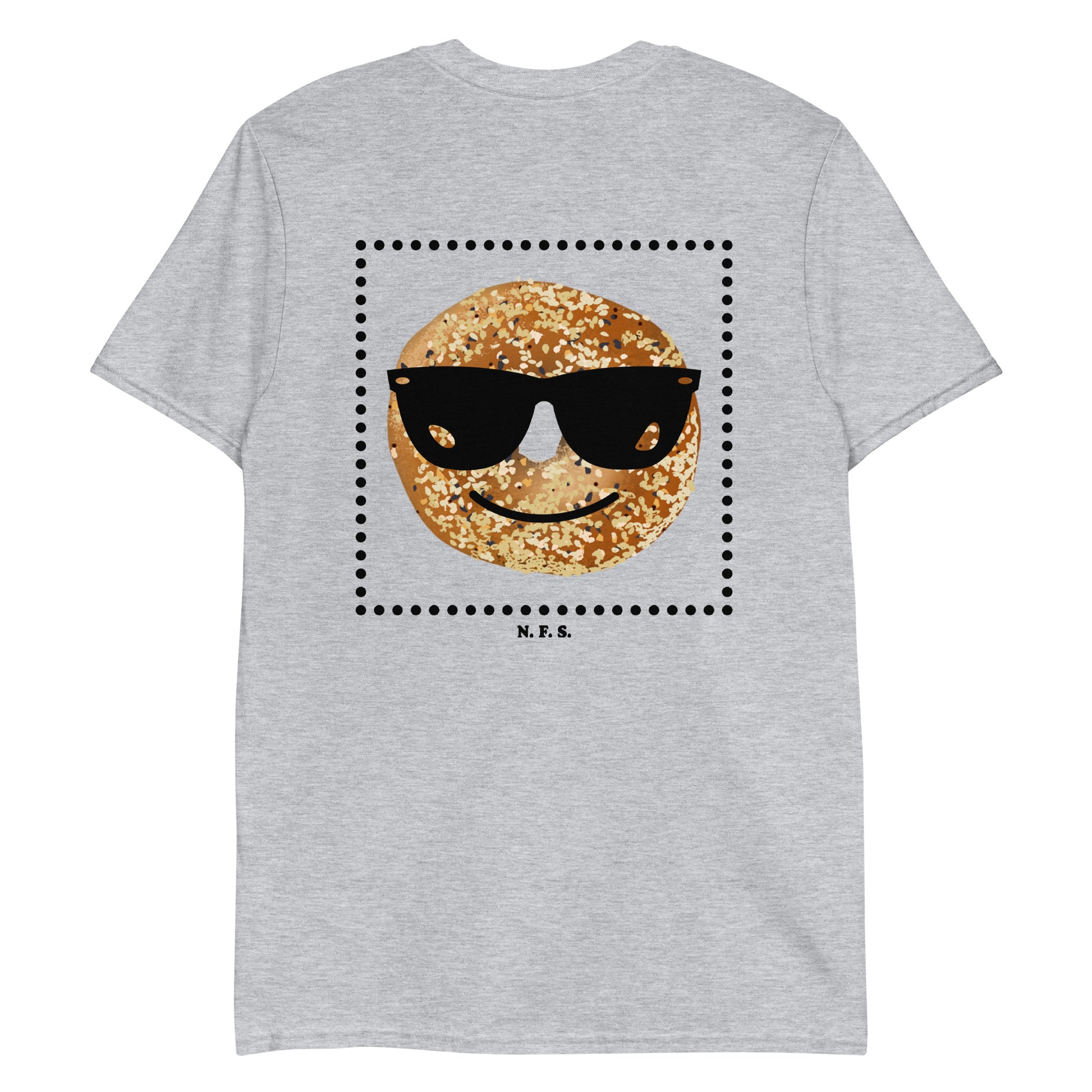 Gray Bagel T-Shirt - Our Cool Bagel T-Shirt is soft, comfortable and printed just for you. It's a classic cotton tee with a funny bagel design. 