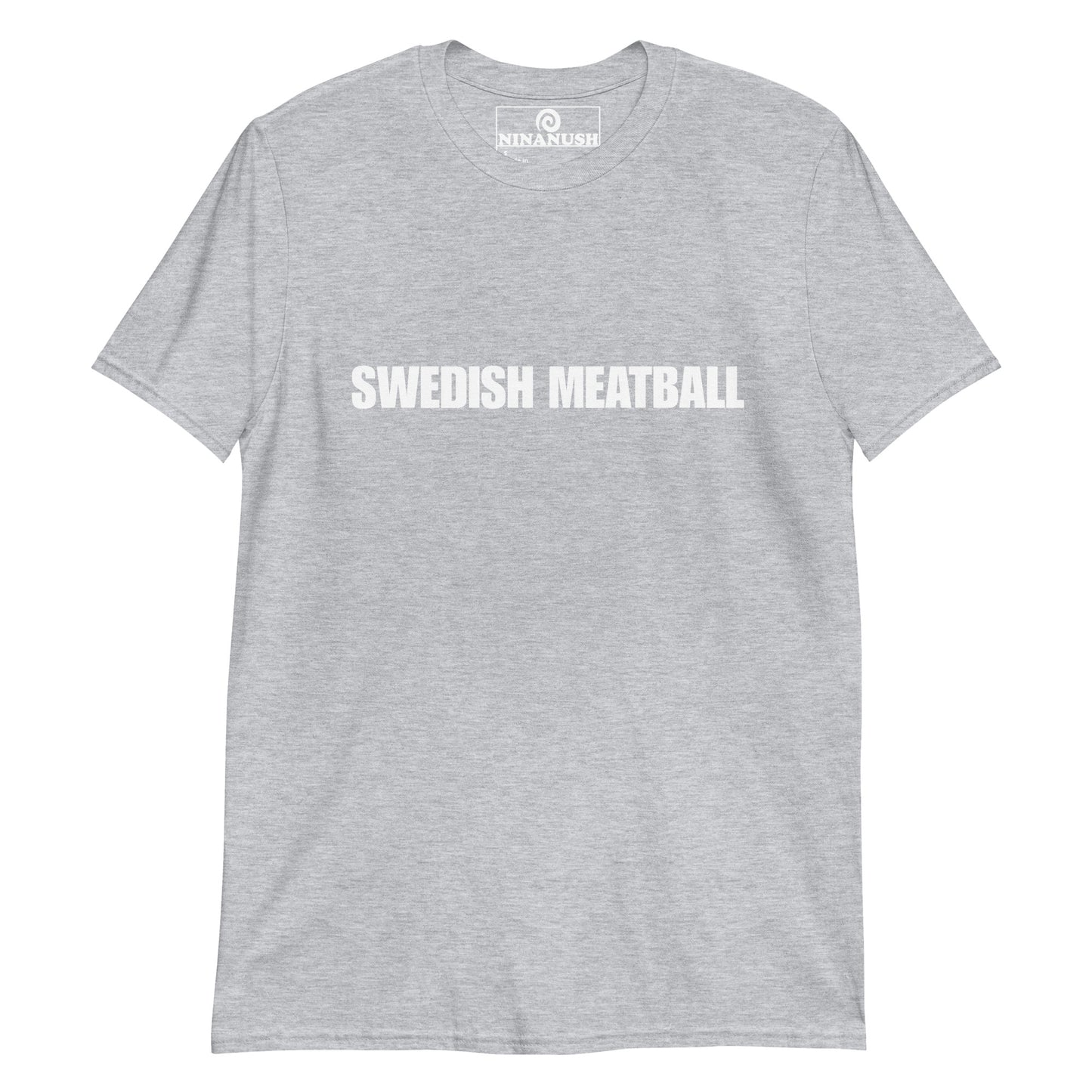 Light gray swedish meatball shirt for foodie -This Swedish Meatball T-Shirt is guaranteed to get you noticed! Show off your love of meatballs and wear this unique, funny and weird food-inspired shirt. Stand out from the crowd and show your quirky style. This random quote t-shirt is perfect for every day streetwear or a funny gift for your favorite meatball lover. 