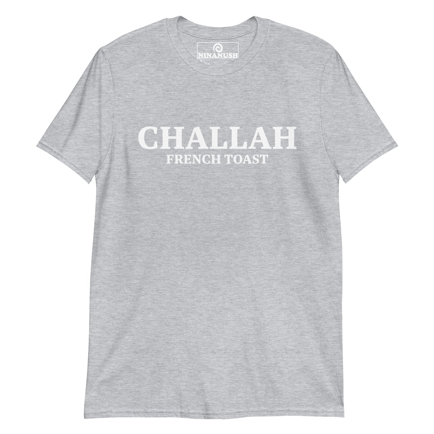 Light gray Challah French Toast Shirt - This Challah French toast t-shirt is a must-have for challah lovers and French toast enthusiasts. It's a unique Jewish food t-shirt that's made just for you. A funny challah shirt for challah French toast addicts and foodies of all kinds. Eat your favorite French toast and represent this legendary challah breakfast.