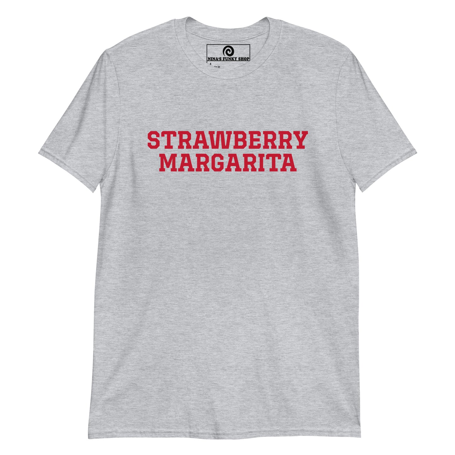 Light Gray Margarita T-shirt - Love strawberry margaritas? Looking for a gift for a marg enthusiast? Our Strawberry Margarita T-shirt is just what you need. It's a soft and comfortable shirt margarita lovers and foodies of all kinds. Celebrate your favorite foods and drinks in our funky apparel, designed by Nina and made just for you.