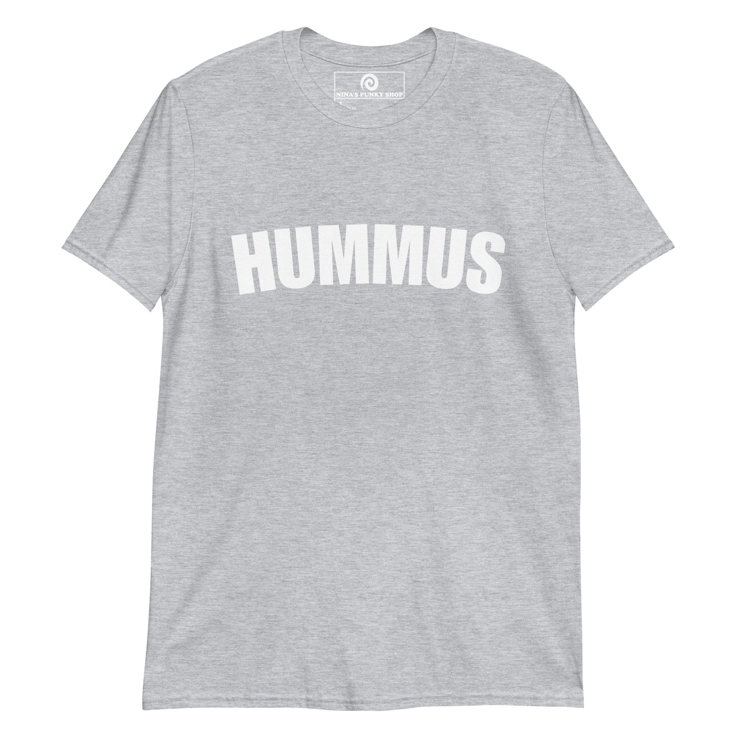 Light Gray Hummus T-Shirt - Love Hummus? This Hummus T-Shirt is soft, comfortable and perfect for everyday streetwear. It's a classic cotton T-Shirt with a funny food design for hummus enthusiasts and foodies of all kinds. Stand out in our sarcastic graphic tees and funny foodie apparel. Designed by Nina and made just for you!